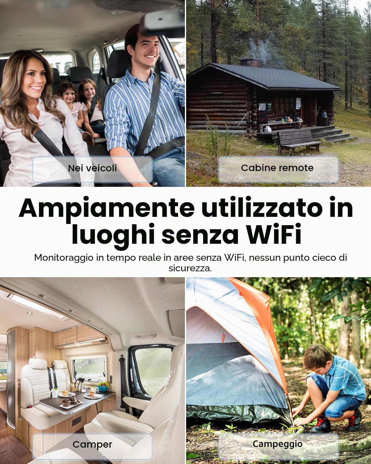 UCOCARE Telecamera con SIM 4G da Interno, Mini Telecamera 4G Senza WiFi | Batteria 5200mAh, AI Rilevamento Movimento, Visione 160°, Visione Notturna, FHD 2K Portatile per Auto, Campeggio e Viaggi