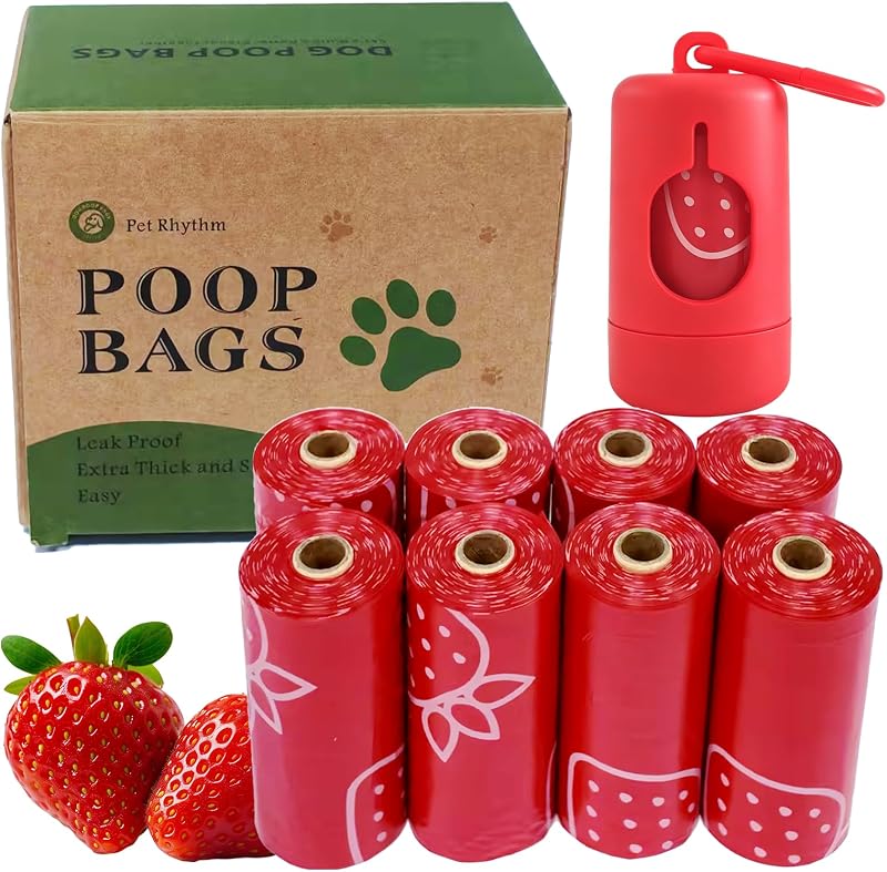 Bolsas para Fezes de Cães com Aroma de Morango Pet Rhythm, 120 Unidades