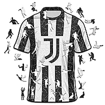 Iconic Puzzles – Juventus Jersey, Puzzle di Legno con licenza ufficiale, 100% sostenibile, regalo per adulti e bambini, taglia L, 500 Pz