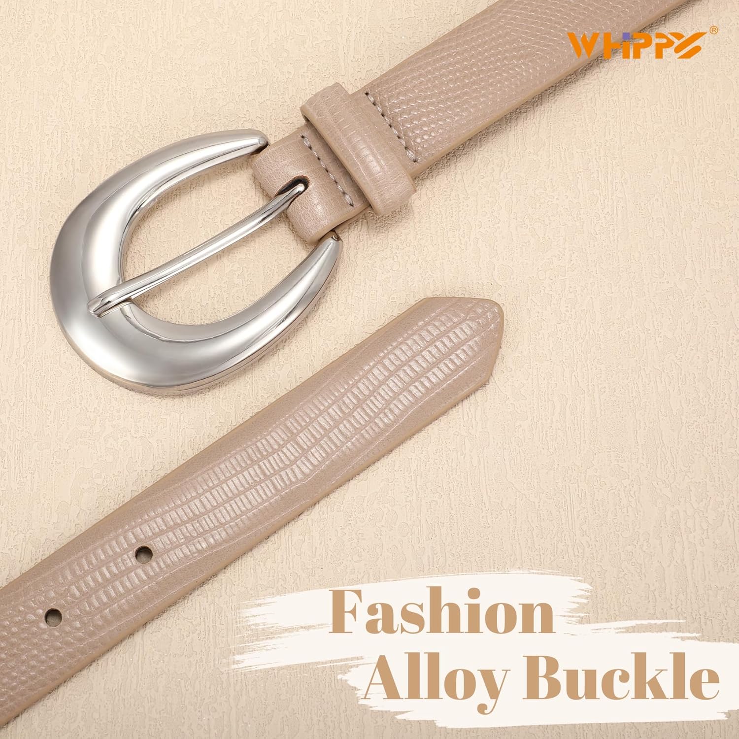 WHIPPY Women Leather Belts for Jeans Pants Dress Fashion Ladies Skinny Leather Belt with Silver Buckle - Image 3