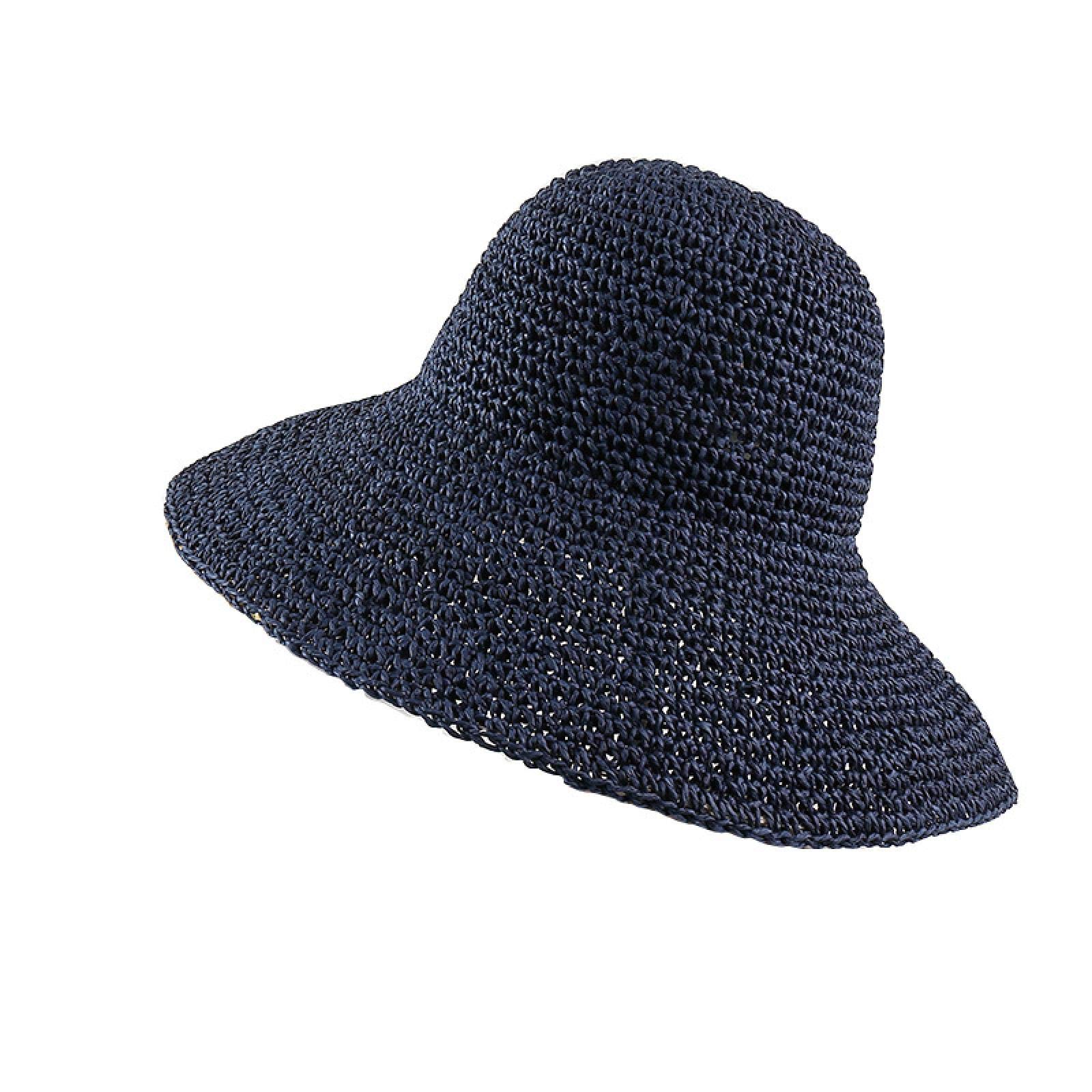 Cappelli da sole da donna Cappello da spiaggia Cappelli estivi da donna Cappello a tesa piatta retrò Cappello di paglia fatto a mano da donna Protezione solare da esterno Cappello di paglia da spiagg