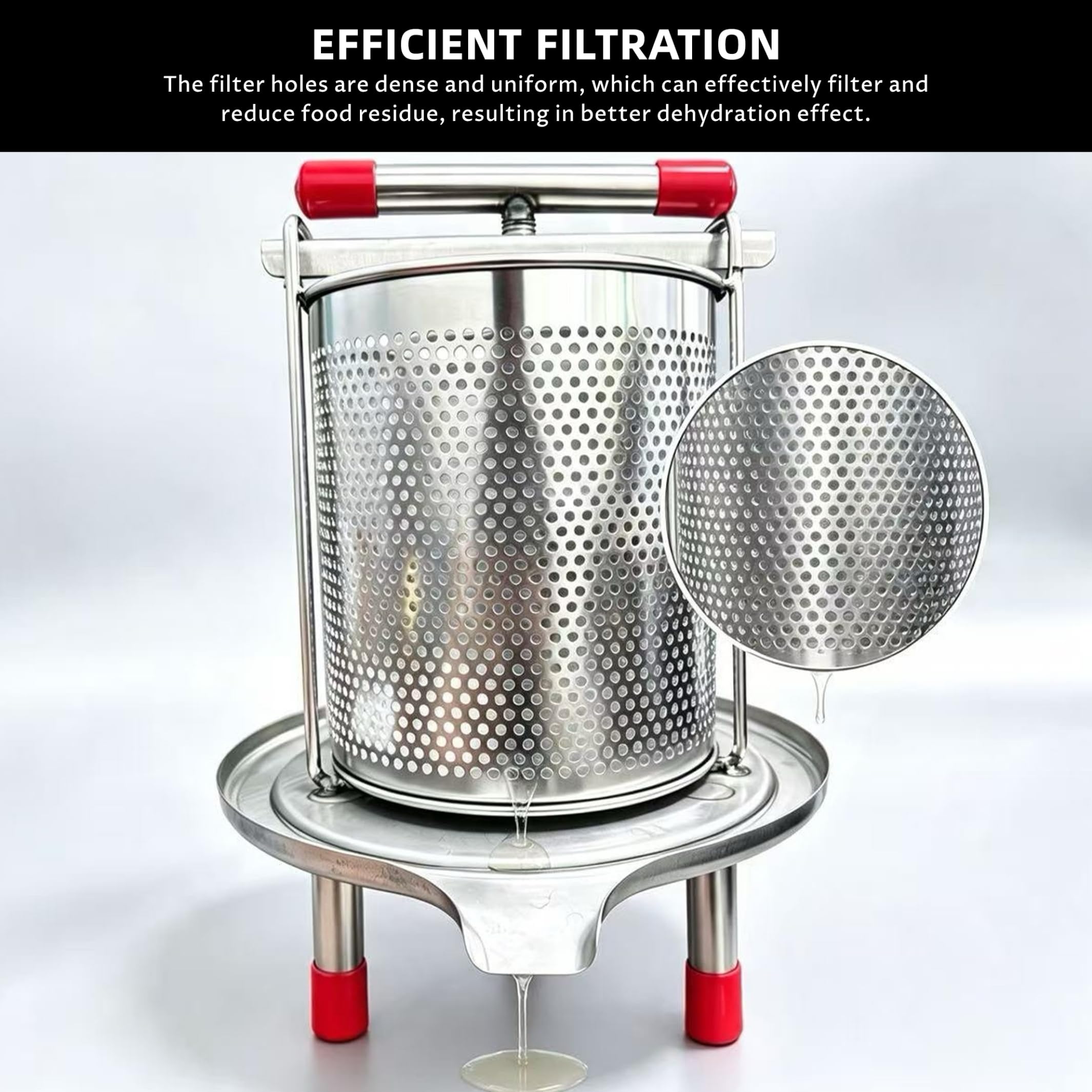 Paneer Press Machine à tofu à mailles fines en acier inoxydable avec poignée en spirale