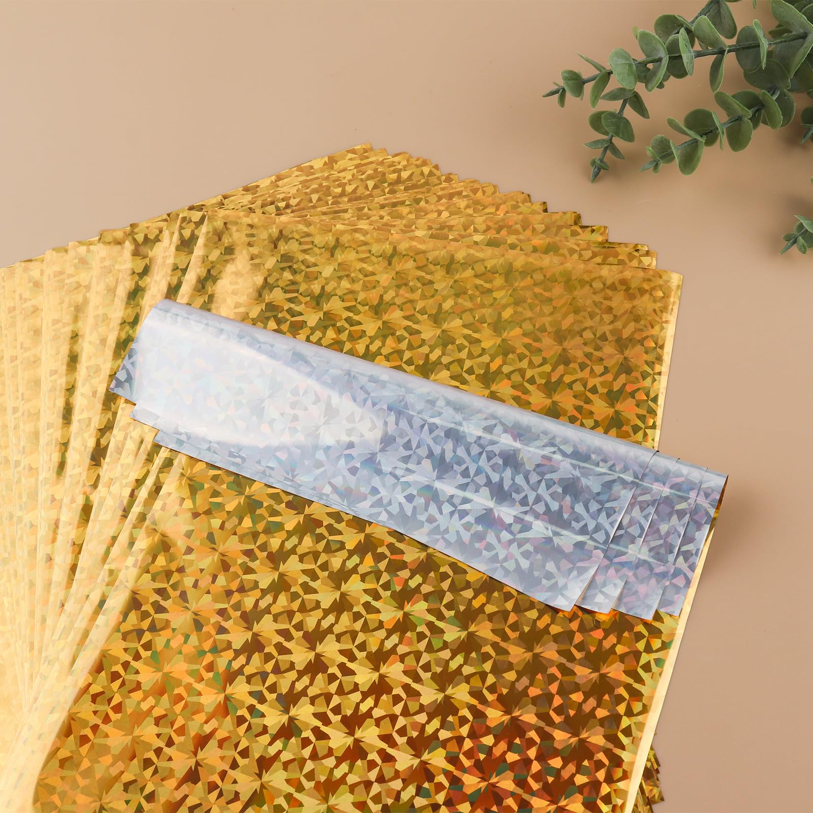 Briartw Golden Gemstone Toner Reactive Foil Hot Stamping Paper 50 Sheets Pack (20x29cm/7.9x11.4in)