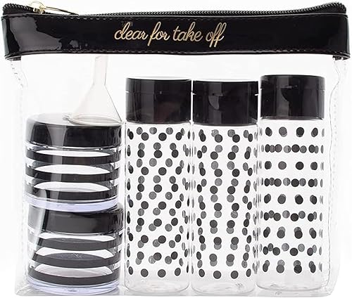 Miniatura 1 de MIAMICA Botellas de viaje y neceser de viaje compatibles con la TSA, incluye 12 piezas, 7.55 pulgadas de largo x 7.4 pulgadas de ancho x 1.8