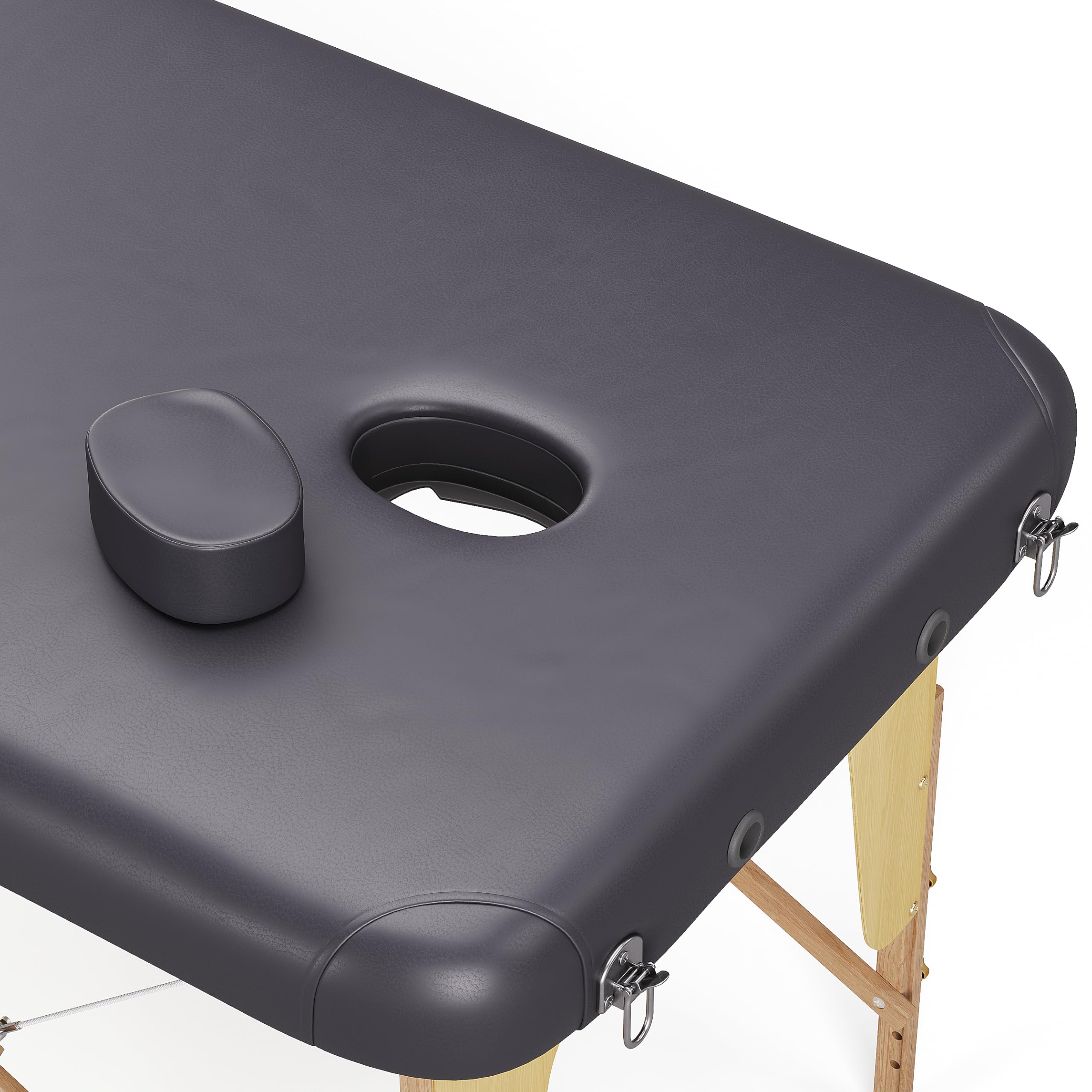 BELTOM® Table de Massage Basic 3 Zones Portables 185 x 60 cm. pour physiothérapie - Leger ne pèse Que 14,3 kg. - Cosmetique lit esthétique Pliante avec Panneau Reiki - Noir