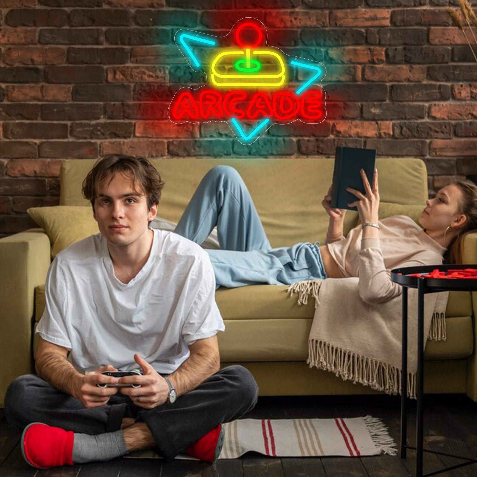 Arcade-Neonschild für Wanddekoration, Gamer, LED-Leuchtzeichen für Spielzimmer, Gaming, Neonlichter für Jungen, Schlafzimmer, Männerhöhle, Garage, Party, Geburtstag, coole Geschenke für Gamer, Männer