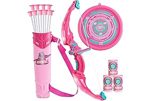 JOYIN Pink and LED Light Up Bow and Arrow Set for Girls
