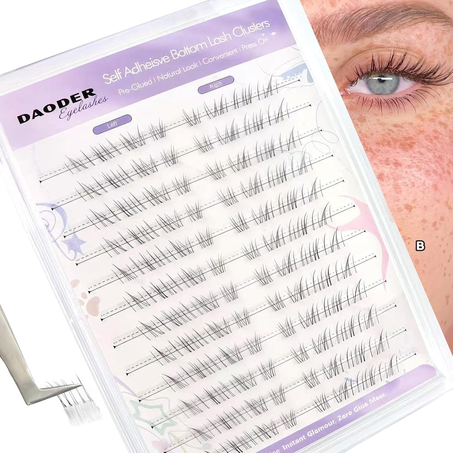 DAODER Bottom Lash Clusters - Wispy Lower Eyelash Extensions
