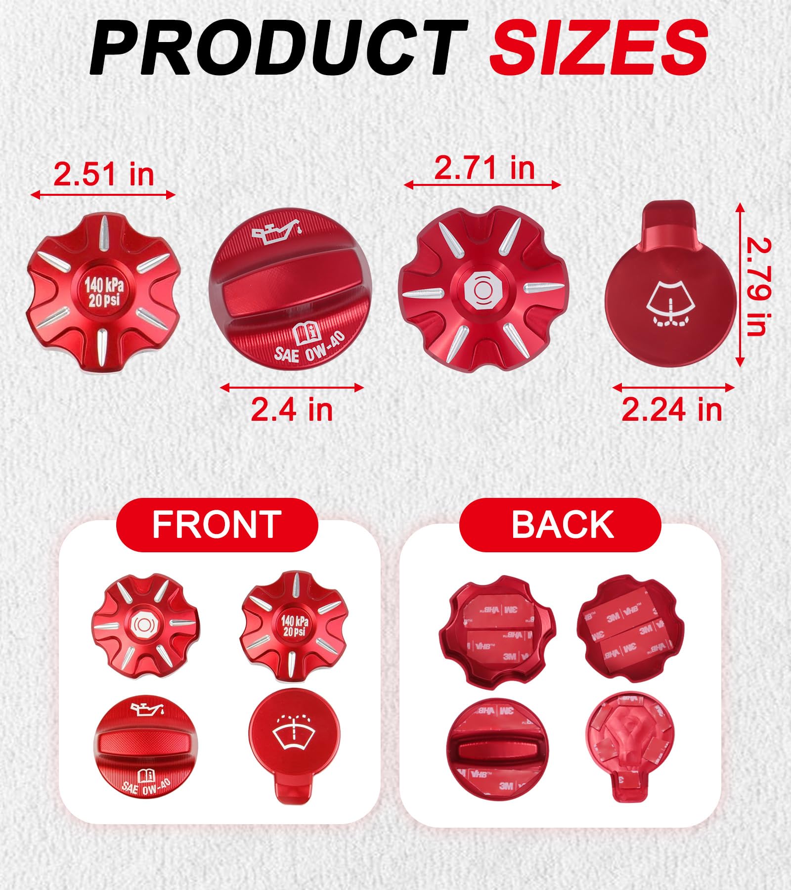 Washer Radiator Cap Radiator Covers TINKI Aluminium Alloy Engine Oil Cap Radiator Cap ...