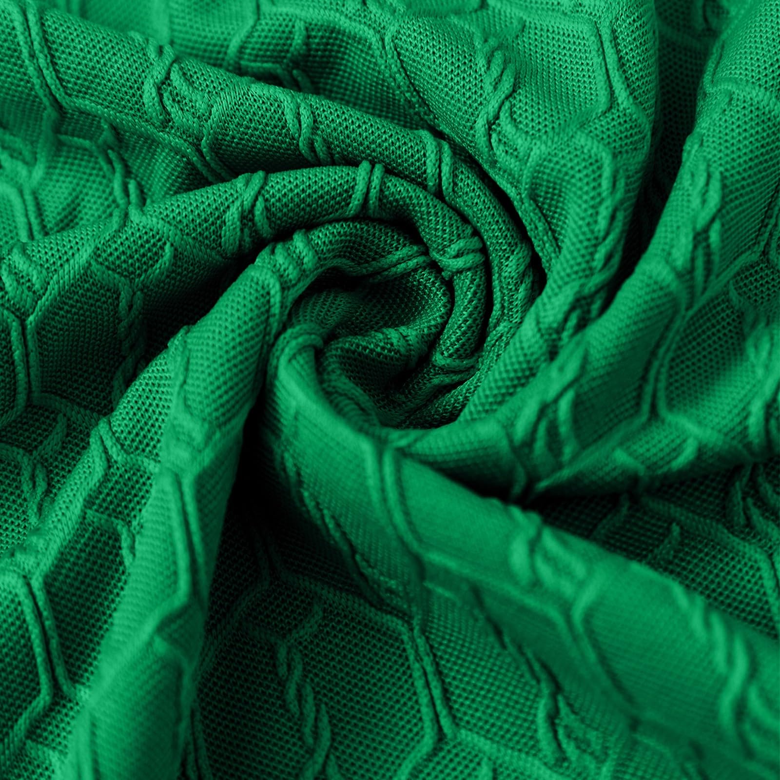 Polo Uomo Tinta Unita con Motivo Jacquard Maniche Corte, Indumento Sportivo con Collo Contrastante per Uscite Estive