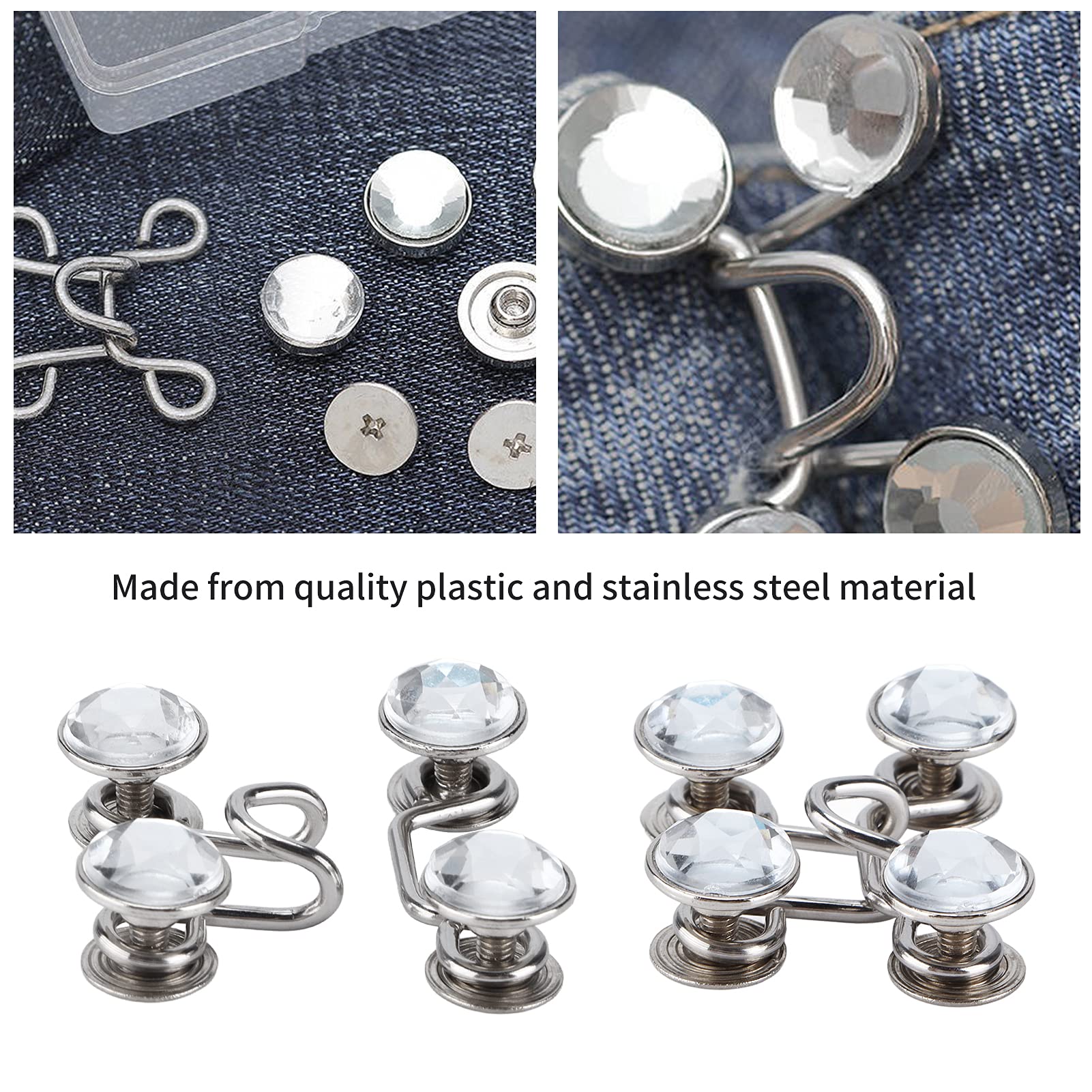 Sundrerfect Hosen-Clips 4er Set - Ohne Nähen Enger Machen Für Jeans & Röcke