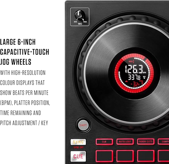 DJ Controller with Headphones - Numark Mixtrack Platinum FX DJ Controller with 4 Deck Control, DJ Mixer and Numark HF175 DJ Headphones with closed back over ear design