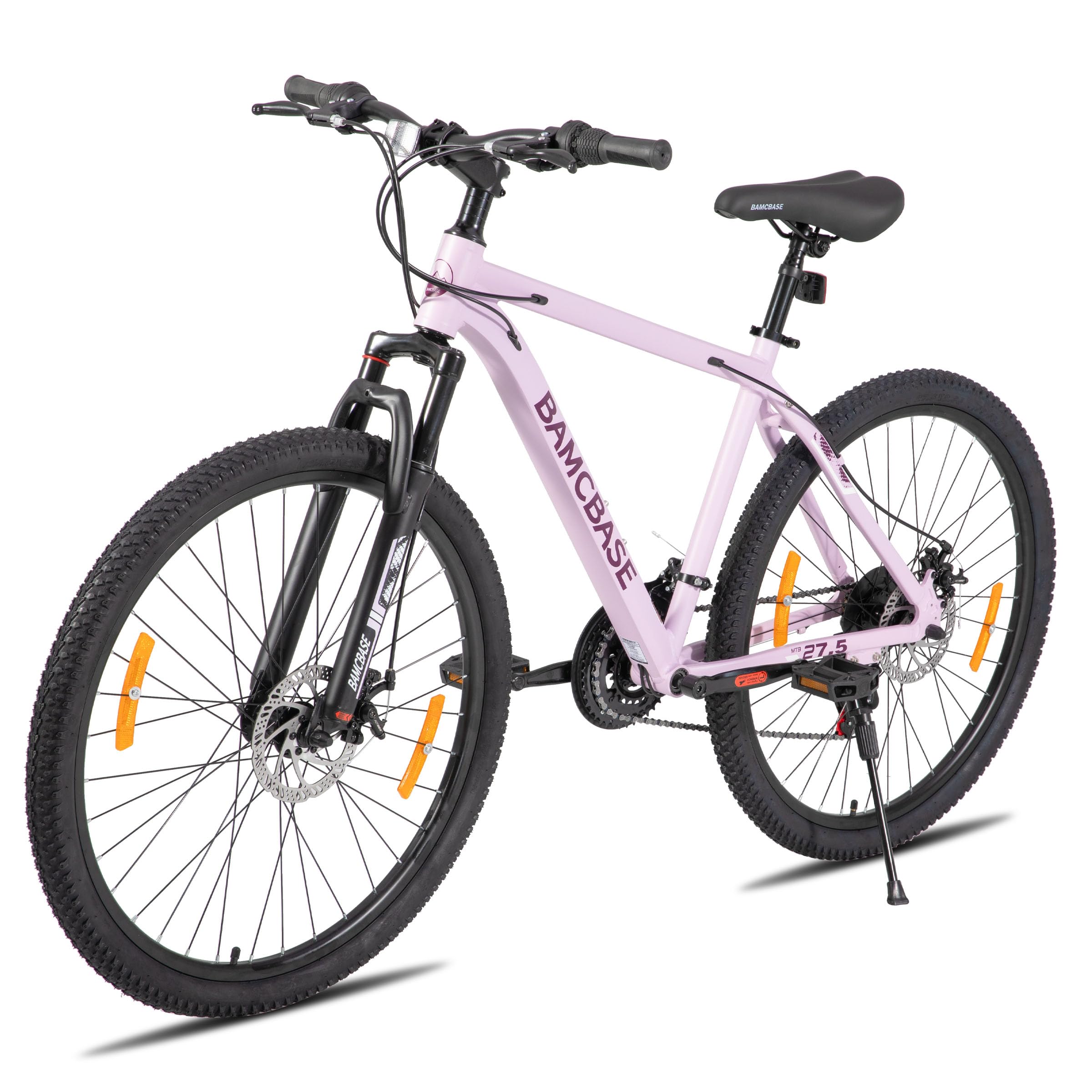 Hiland 26 27,5 Zoll Mountainbike, Herren Damen MTB mit Aluminiumrahmen, 21 Gänge Hardtail-Fahrrad für Erwachsene mit Scheibenbremse, Schwarz/Blau/Grün/Lila/Weiß