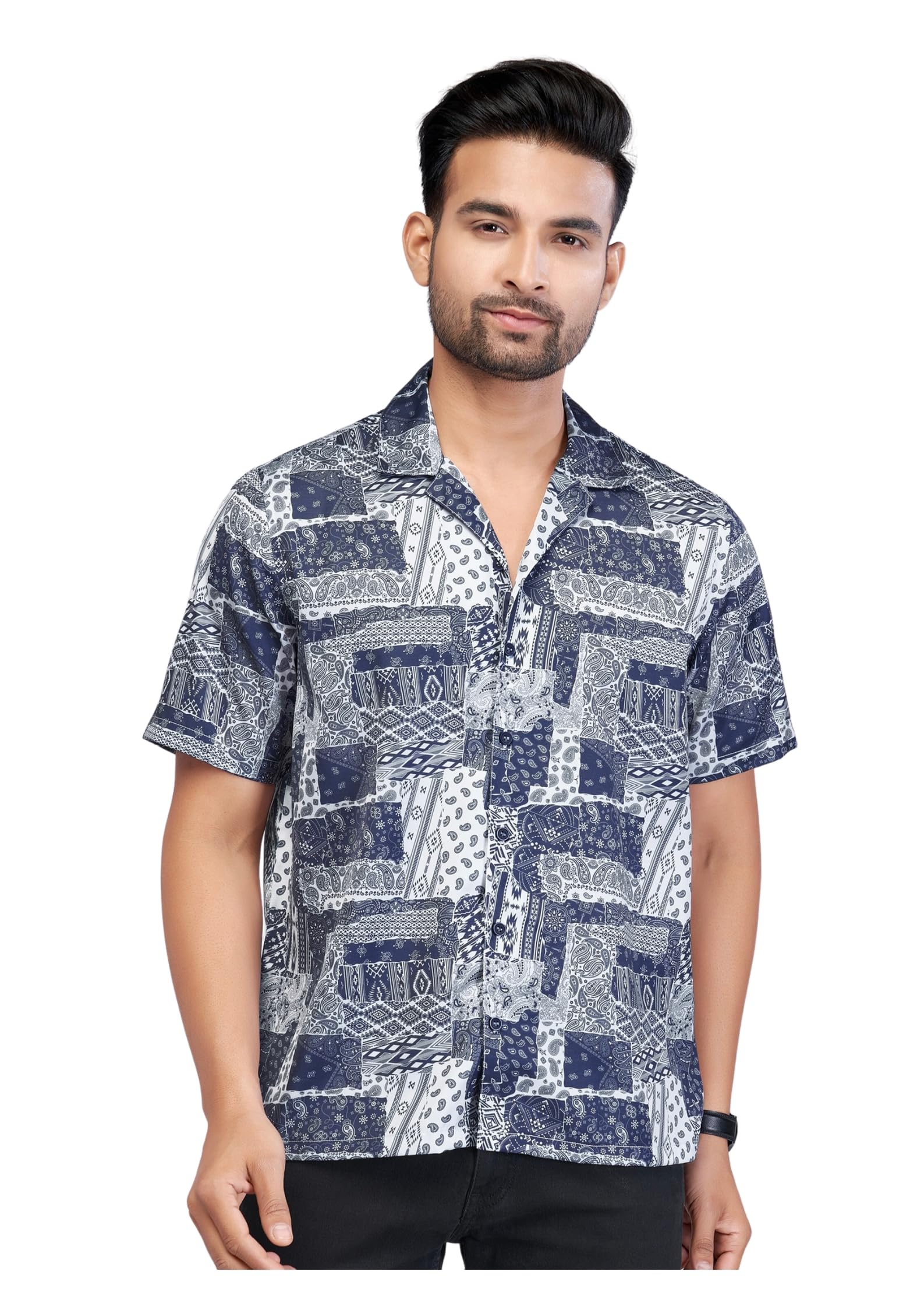 SortedMen's Half Sleeve Vibrant and Colorful Slim Fit Shirt | Playful Summer Vibes | Bold Floral Patterns and Exotic Motifs | Embrace The Island Life