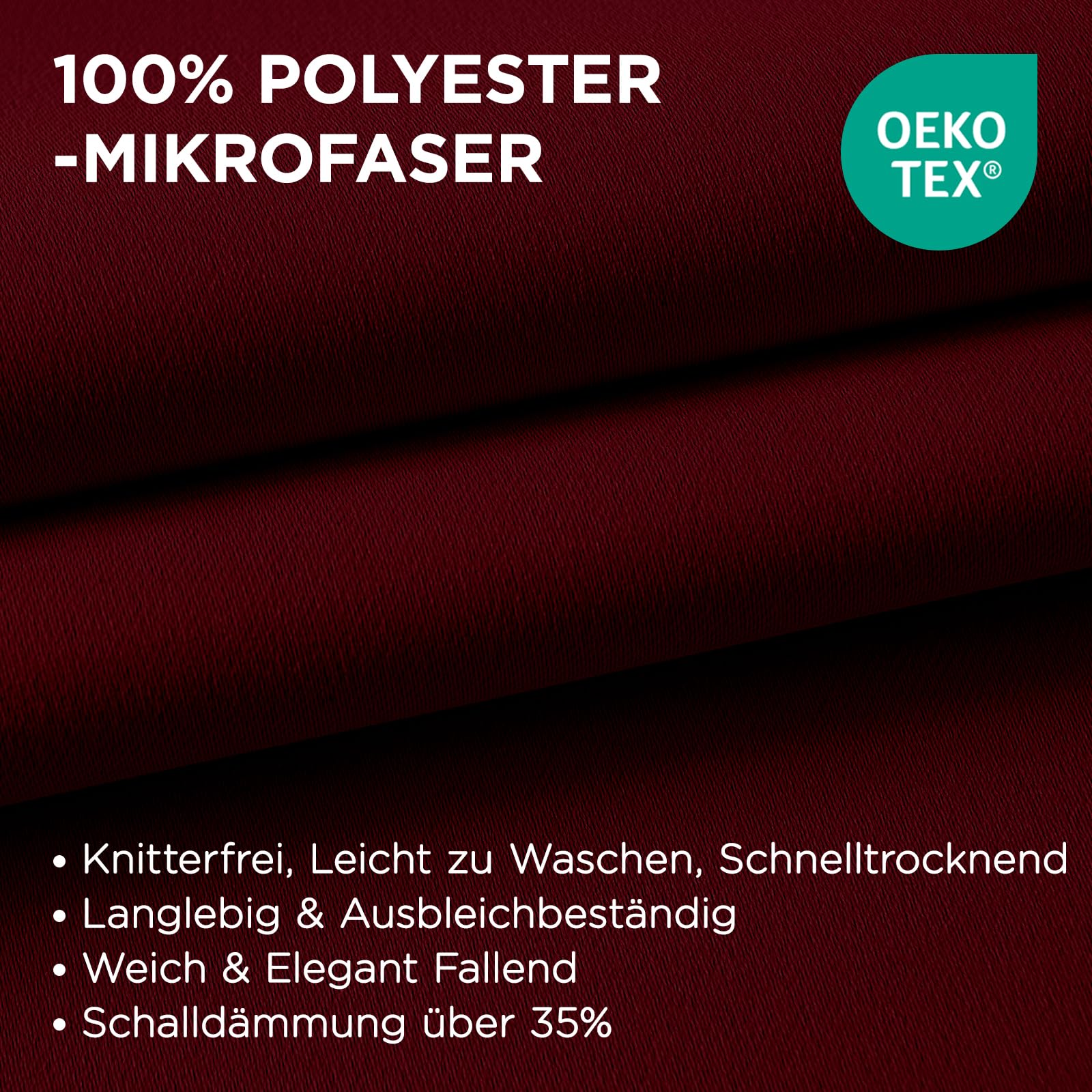 Joydeco Blickdichte Vorhänge mit Ösen Gardinen 2er Set – Bild 3
