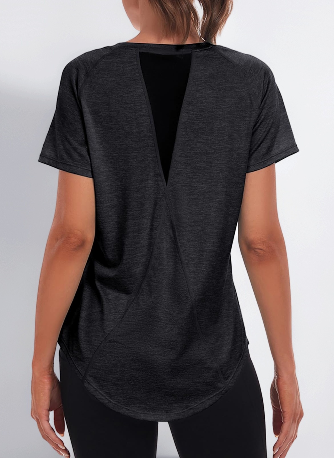 Women's Gym Shirts, Short Sleeve Lightweight Moisture Wicking Quick Dry Back Mesh Loose Fit Sports Tops for Ladies