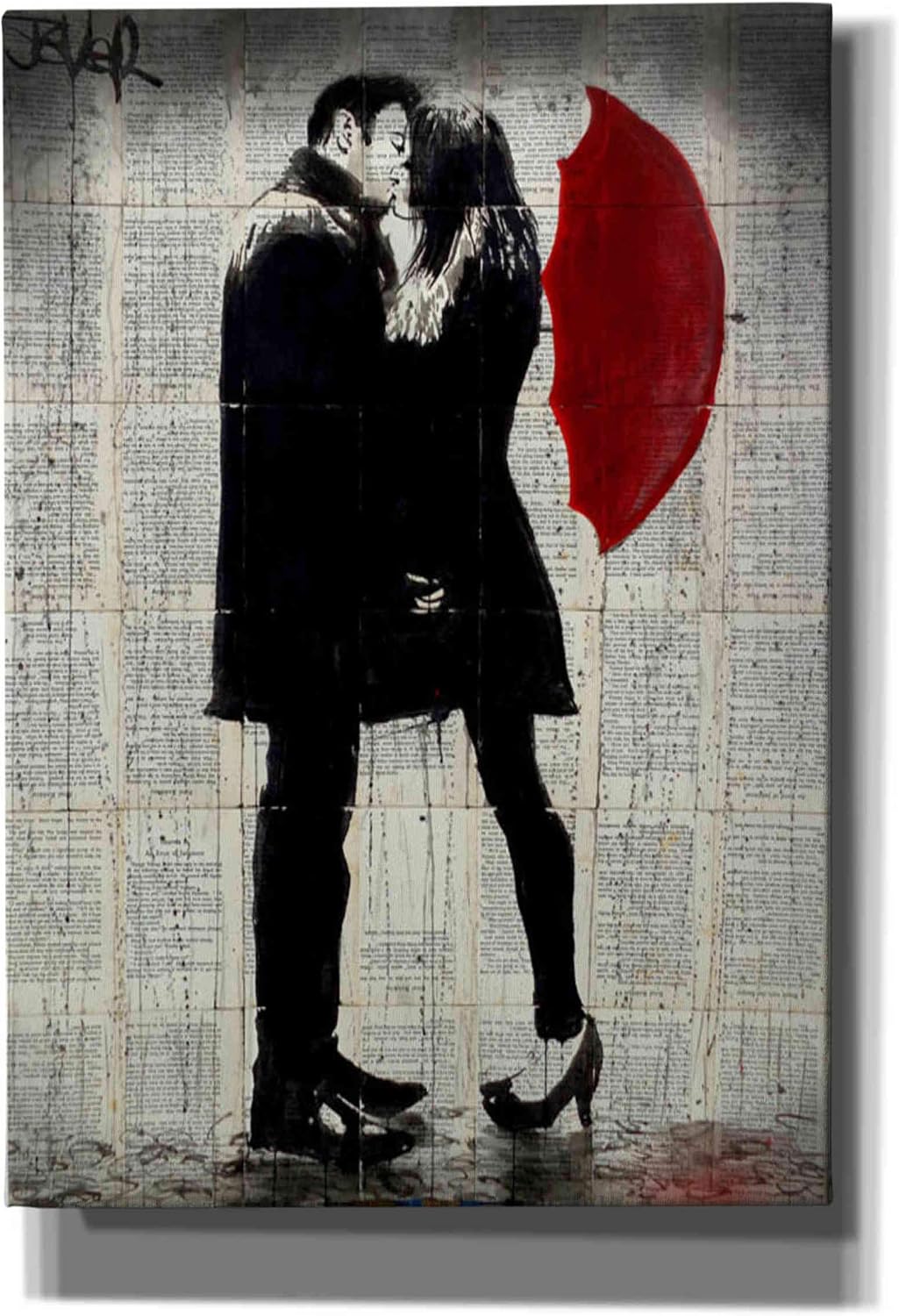 Epic Graffiti 'Winters Kiss' by Loui Jover, Canvas Wall Art, 12"x16"