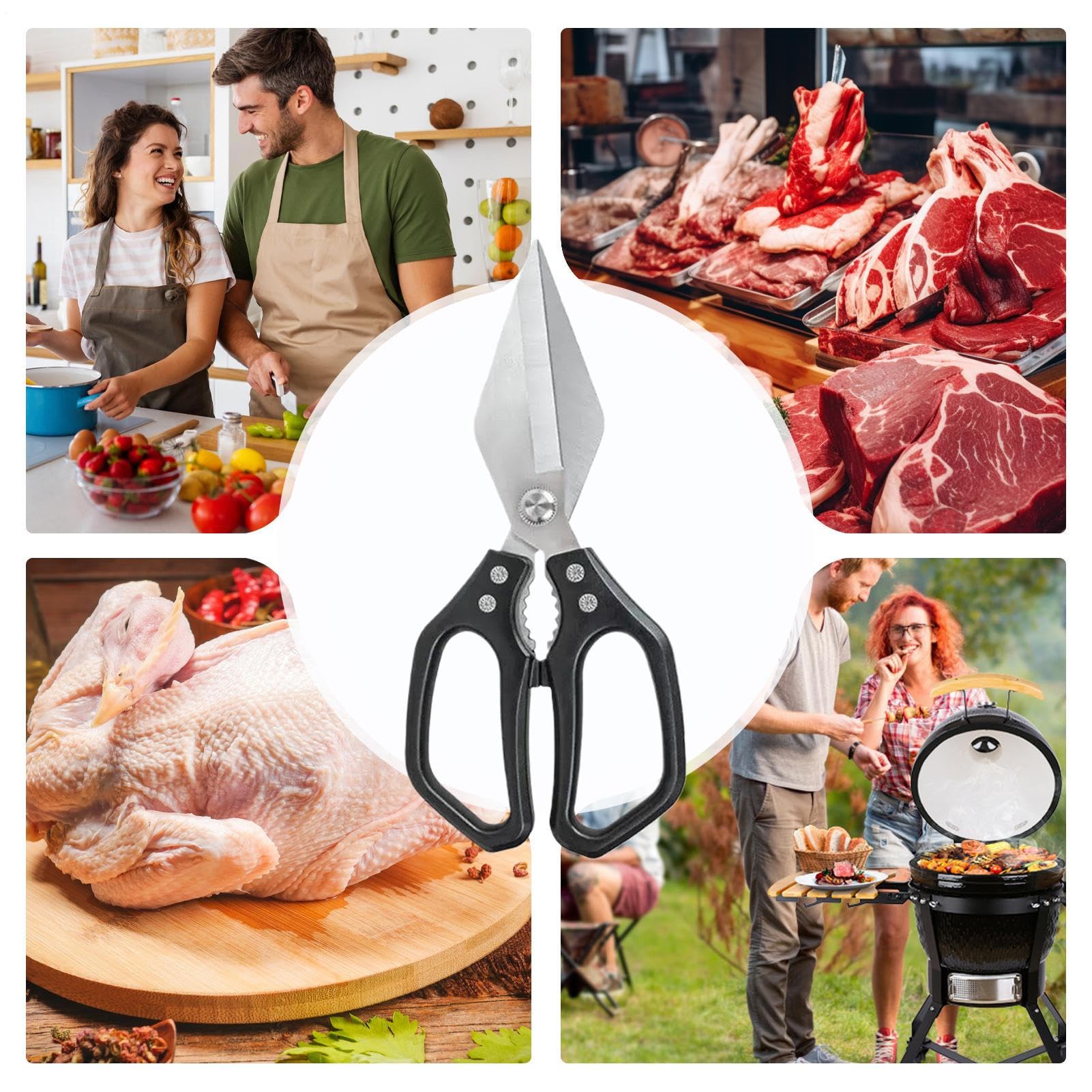 Ciseaux De Cuisine – Ciseaux De Cuisine En Acier Inoxydable 10,8 X 24,8 Cm, Ciseux De Cuisne Robustes | Pour La Nourriture, La Viande, La Salade, L'artisanat, La De Volaille, Pour La Cuisne