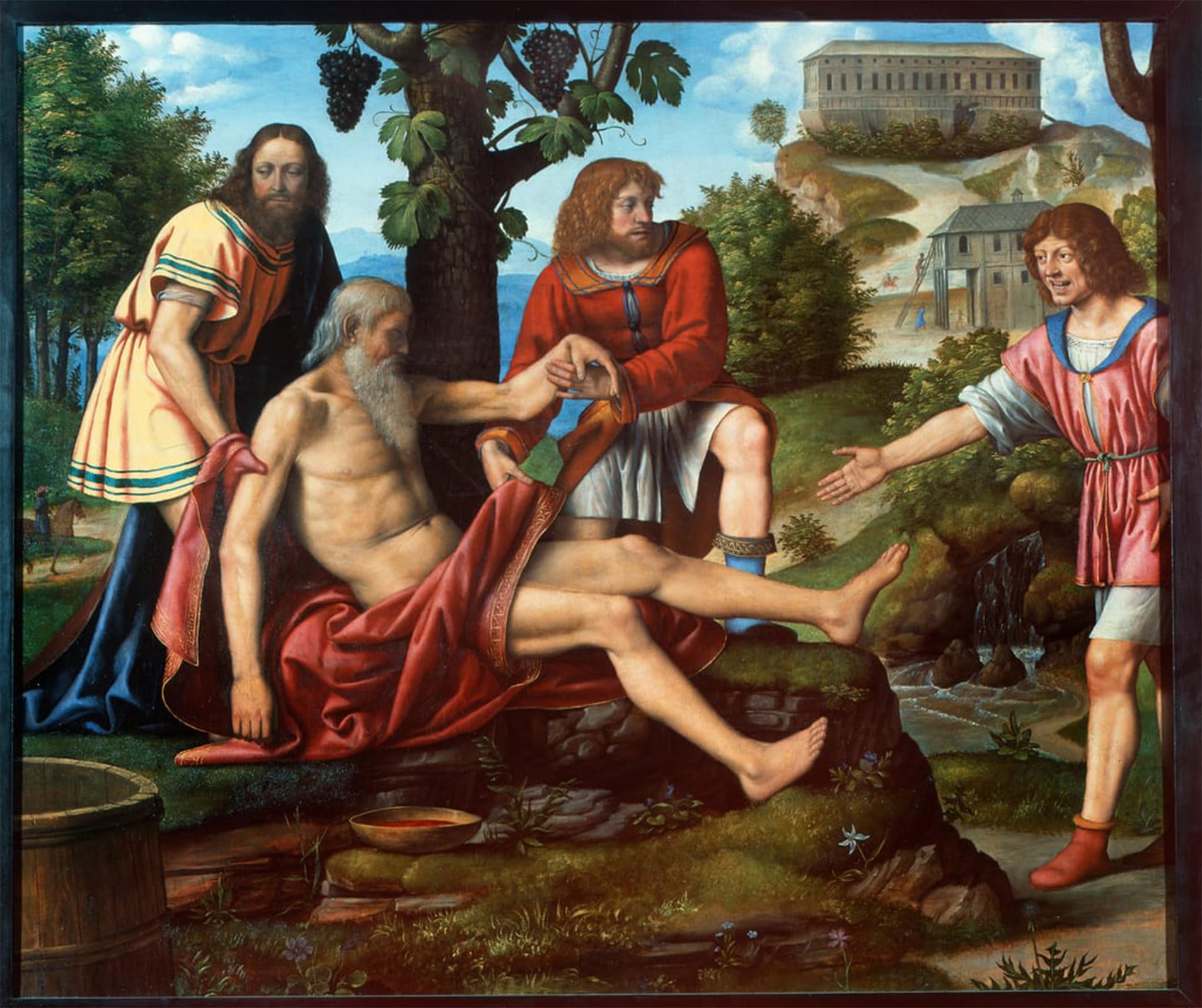 SERENDIPITP Vintage Picture Print on Canvas Wall Art Poster the Scorn of Cam by Bernardino Luini Artwork Print Poster for Wall Decor 60x90cm