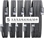 LISEN USB C to USB C Cable 60W - [4 Pack, 1.6ft+3.3ft+6.6ft+6.6ft] iPhone 17 Charger Cable Type C Cable Fast Charging, Braid USBC Cord for iPhone 17 16 Pro Max,for Samsung Galaxy S25 S24 Ultra