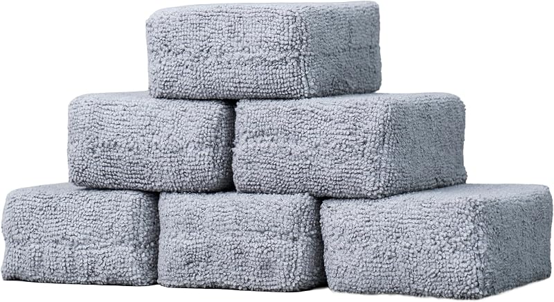 Foam Applicator Pads for Wax, Sealant & Dressing, Gray, 6 Pk | Soft, scratch-free foam applicators spread wax, sealant, glaze and dressing evenly, reusable, six pack