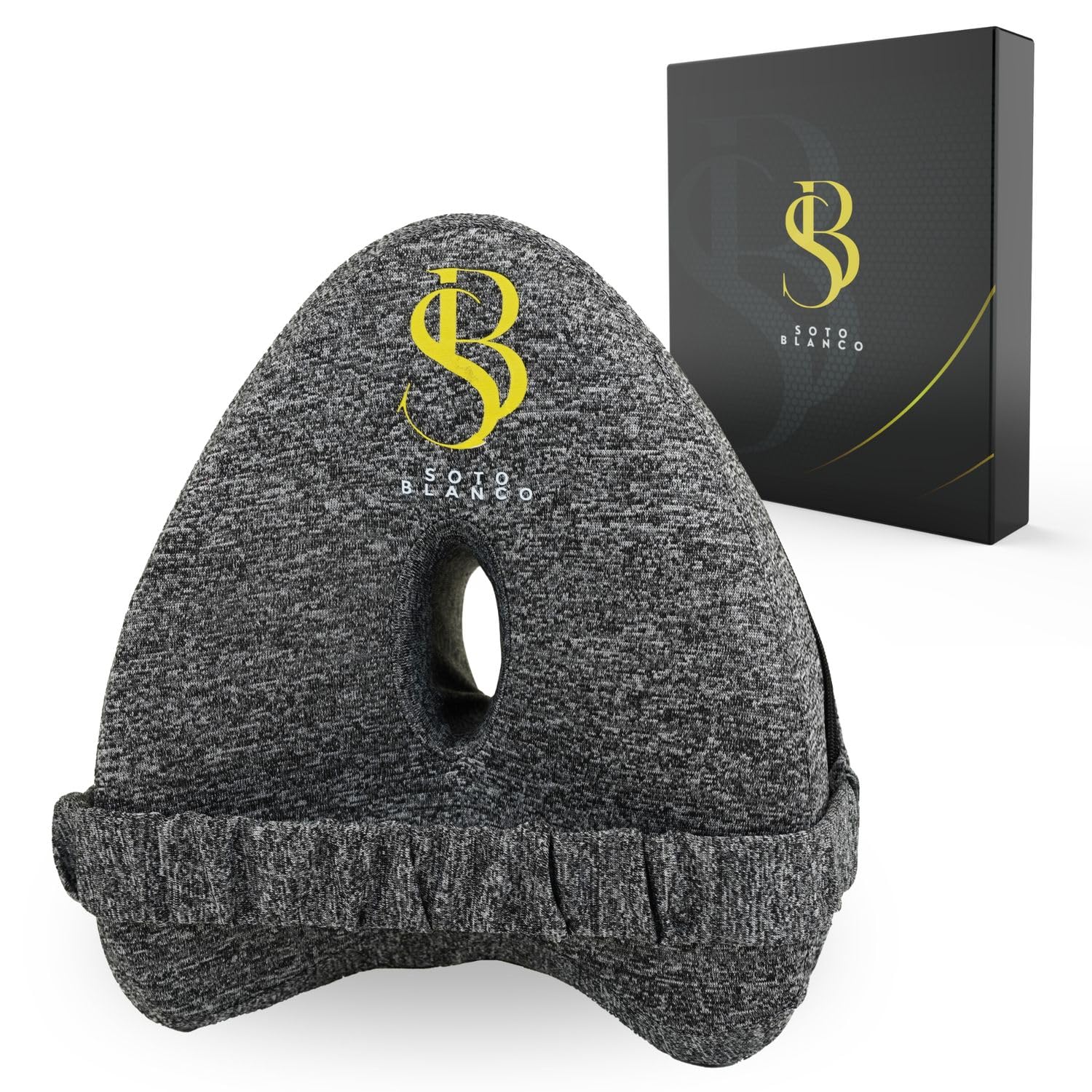 SB Memory Foam Leg Pillow for Sleeping on the Side Breathable Washable and Orthopedic | Knee Cushion with Memory Core for Hip and Knee Support with Leg Strap