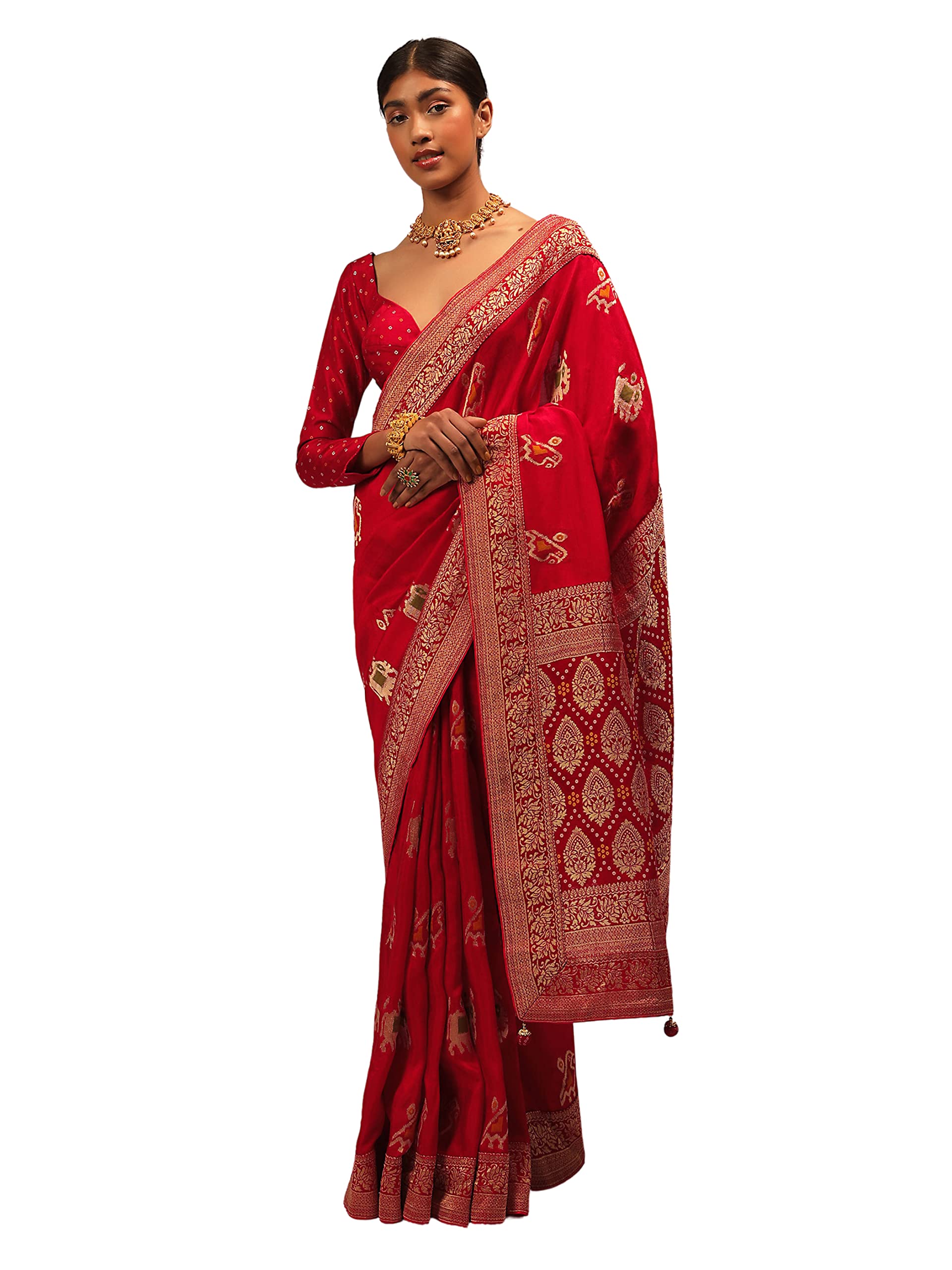 Elina fashionSarees For Women Banarasi Art Silk Woven Saree | Ethnic Indian Wedding Gift Sari with Unstitched Blouse