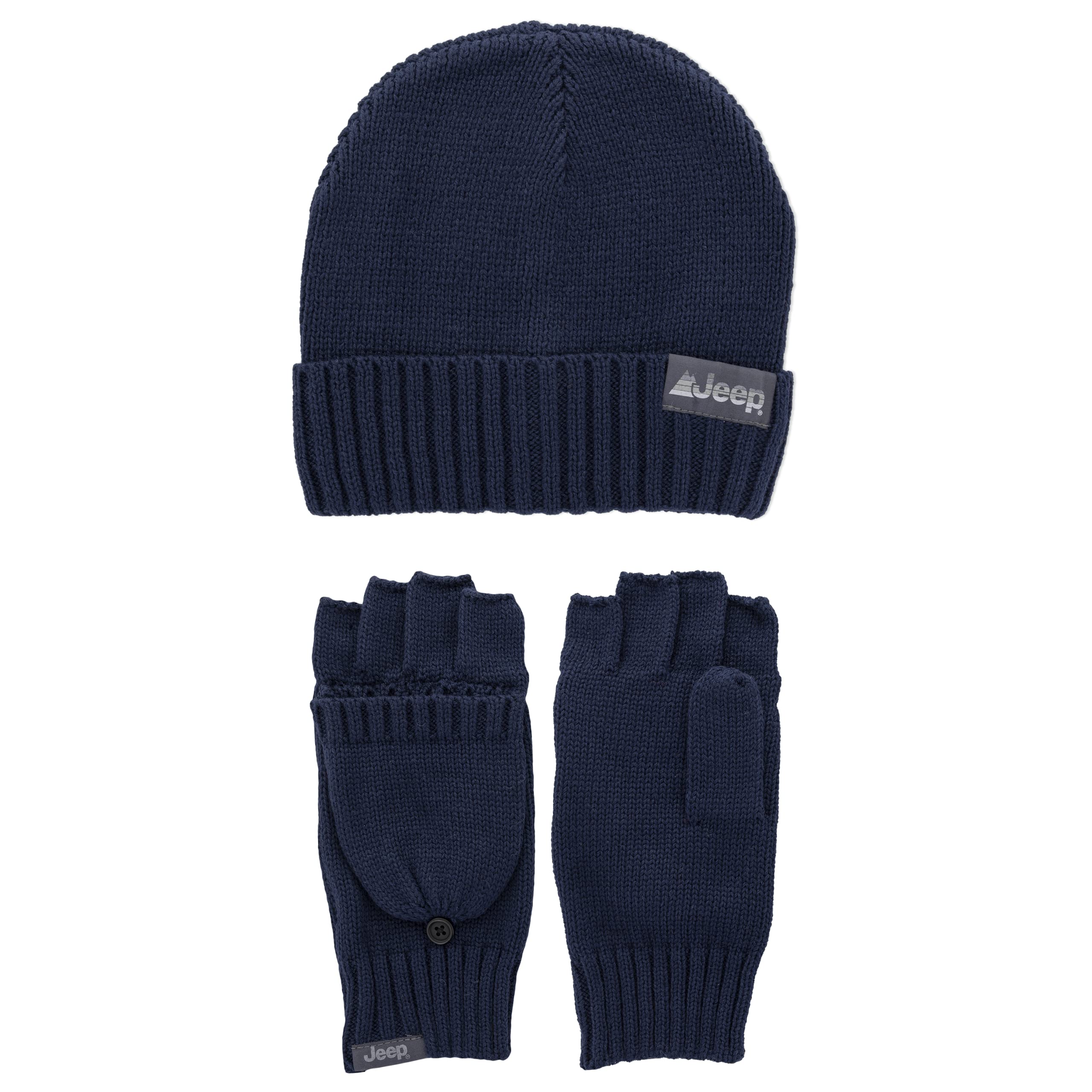 Jeep Set Di Guanti Convertibili E Beanie Set di accessori invernali Unisex - Adulto (Pacco da 2)