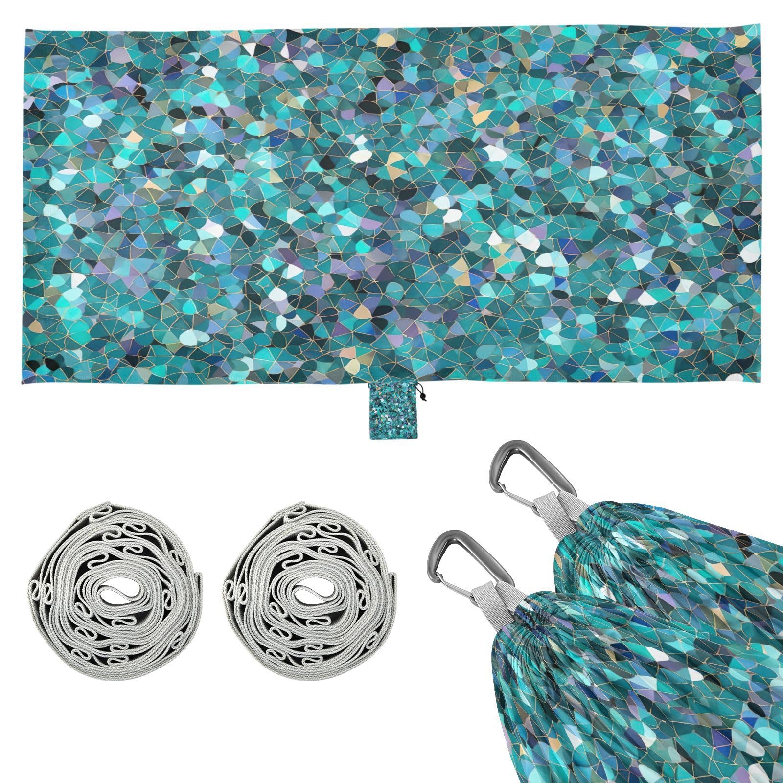 ATTX Glitter Pattern Camping Hammock - Lightweight & Portable Hammocks, Heavy Duty 330lbs Capacity for Indoor, Hiking, Backpacking, Travel, Backyard, Beach#506