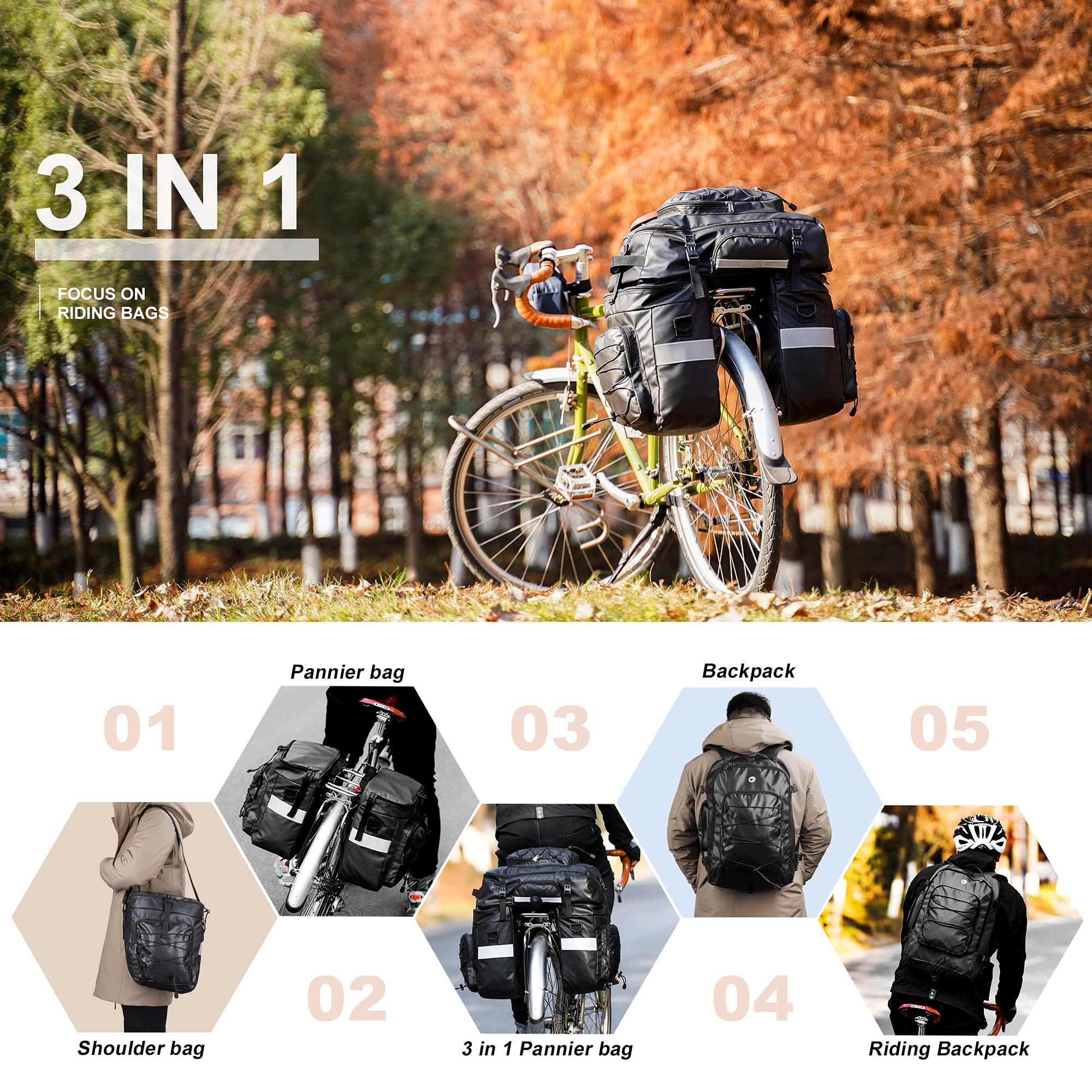 HUNTVP Borsa per bagagliaio per bicicletta