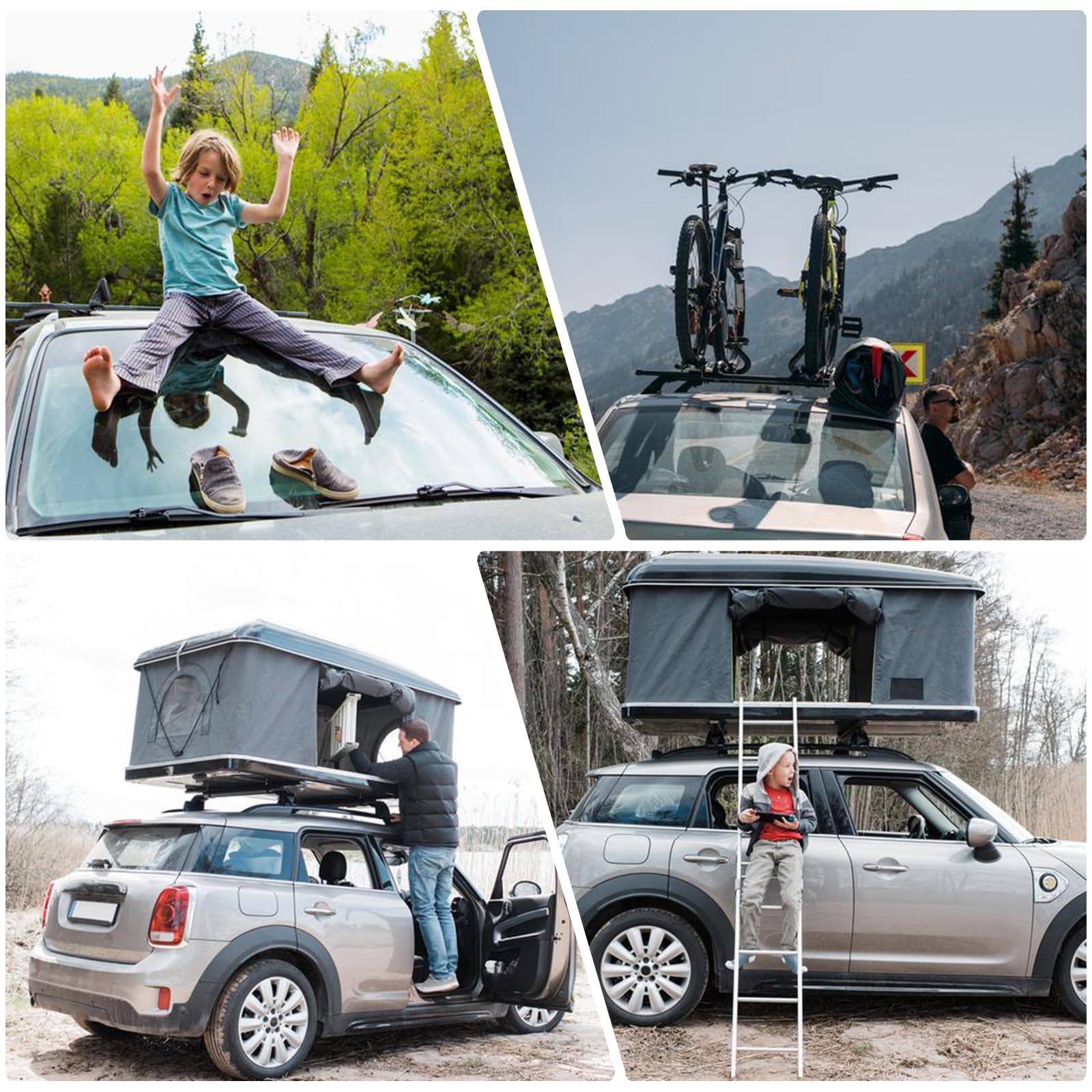 Pedale per Porta Auto, Gradino Universale per Auto Pieghevole, Pedale per Porta Auto con Tappetino Ammortizzante, Gradino per Auto per Facile Accesso al Tetto, per Auto, Jeep, SUV, Camion