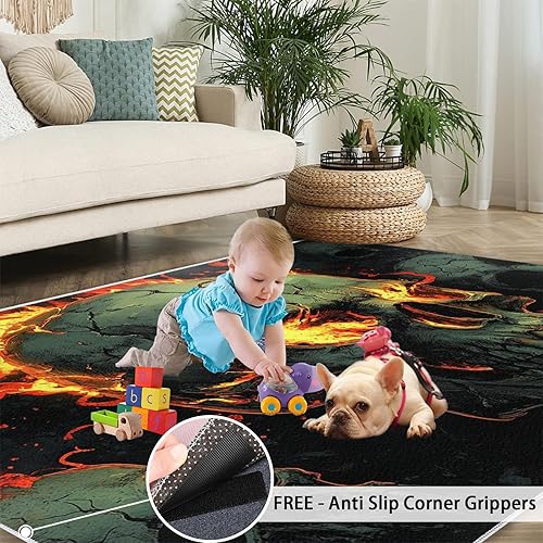 Miniatura 130 de Alfombras deportivas geniales para dormitorio, alfombra de área de automóvil deportivo para sala de estar, alfombra antideslizante para interiores,