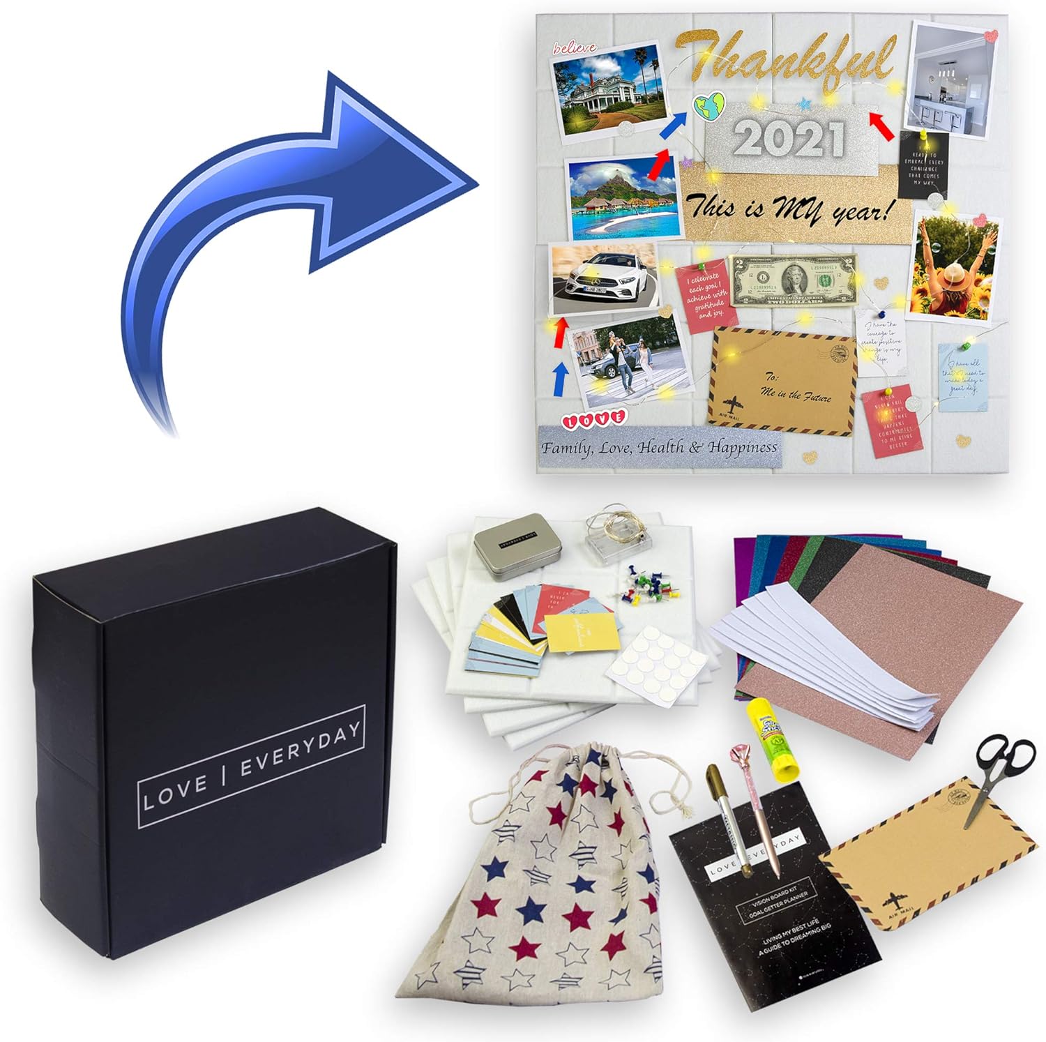 Women Adults Manifest Your Dream Life The Ultimate Scrapbooking Kit Goal Planner Booklet Love Everyday Vision Board Kit Vision Board Supplies Photo Collage Kit Craft Kits For Girls Decorative Bulletin Boards