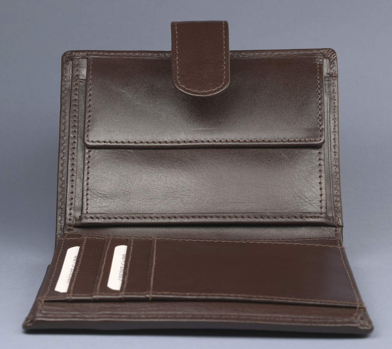 Image secondaire de Portefeuille cuir marron compartiments rabattables, protége des cartes de crédit, débit bloquant les signaux RFID Porte-monnaie