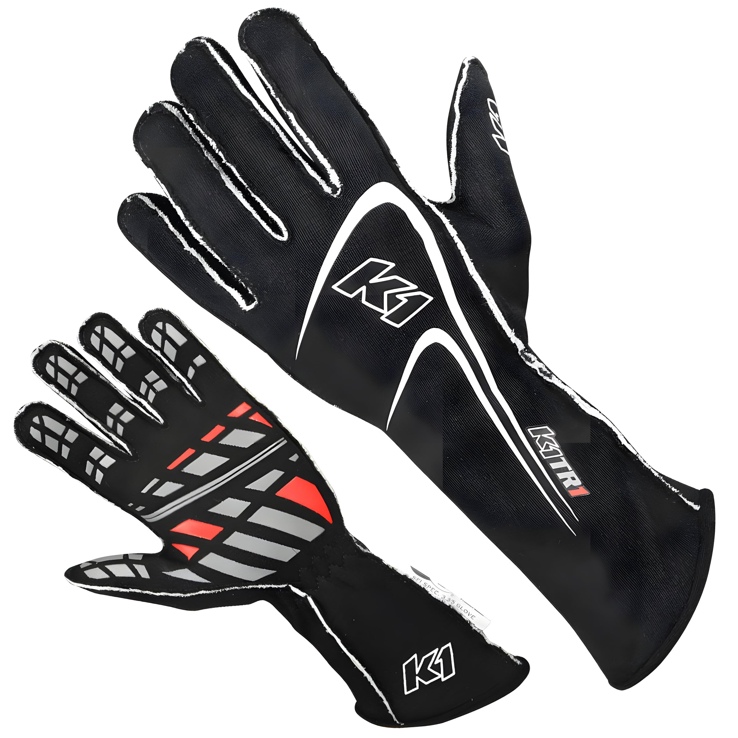 K1 RaceGear Glove Track1 Black Medium SFI 5