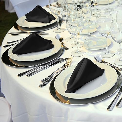 Miniatura 6 de Aneco 12 servilletas de satén de Navidad, servilletas de cena suaves cuadradas para bodas, servilletas de mesa de 17 x 17 pulgadas para Navidad,