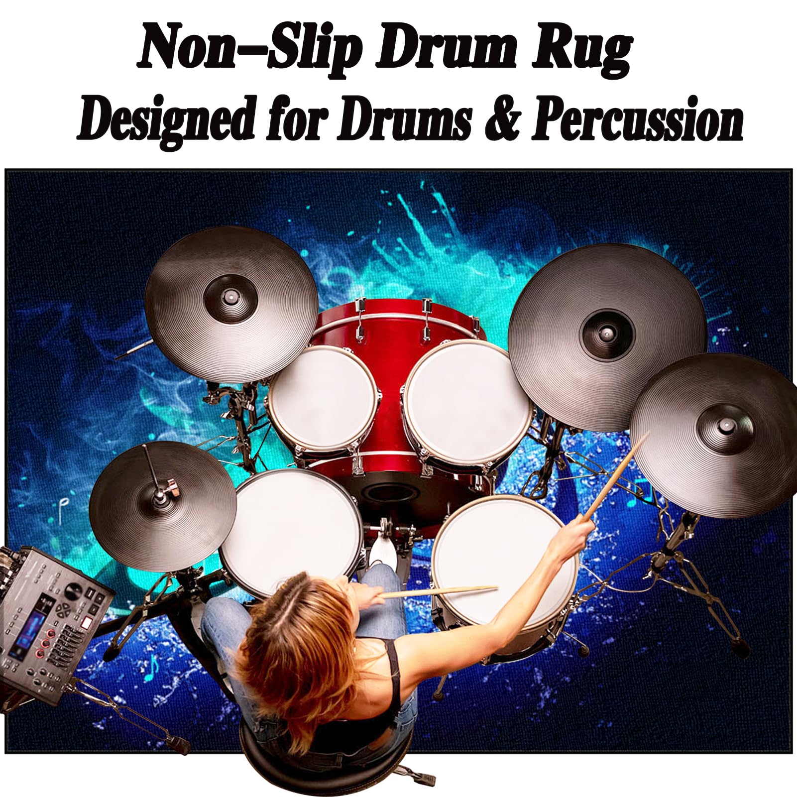 170 x 140 cm Mata perkusyjna akustyczna mata perkusyjna elektroniczna mata bębnowa dźwiękochłonna profesjonalna mata jazzowa do dużych skarbów i innych instrumentów muzycznych mata perkusyjna