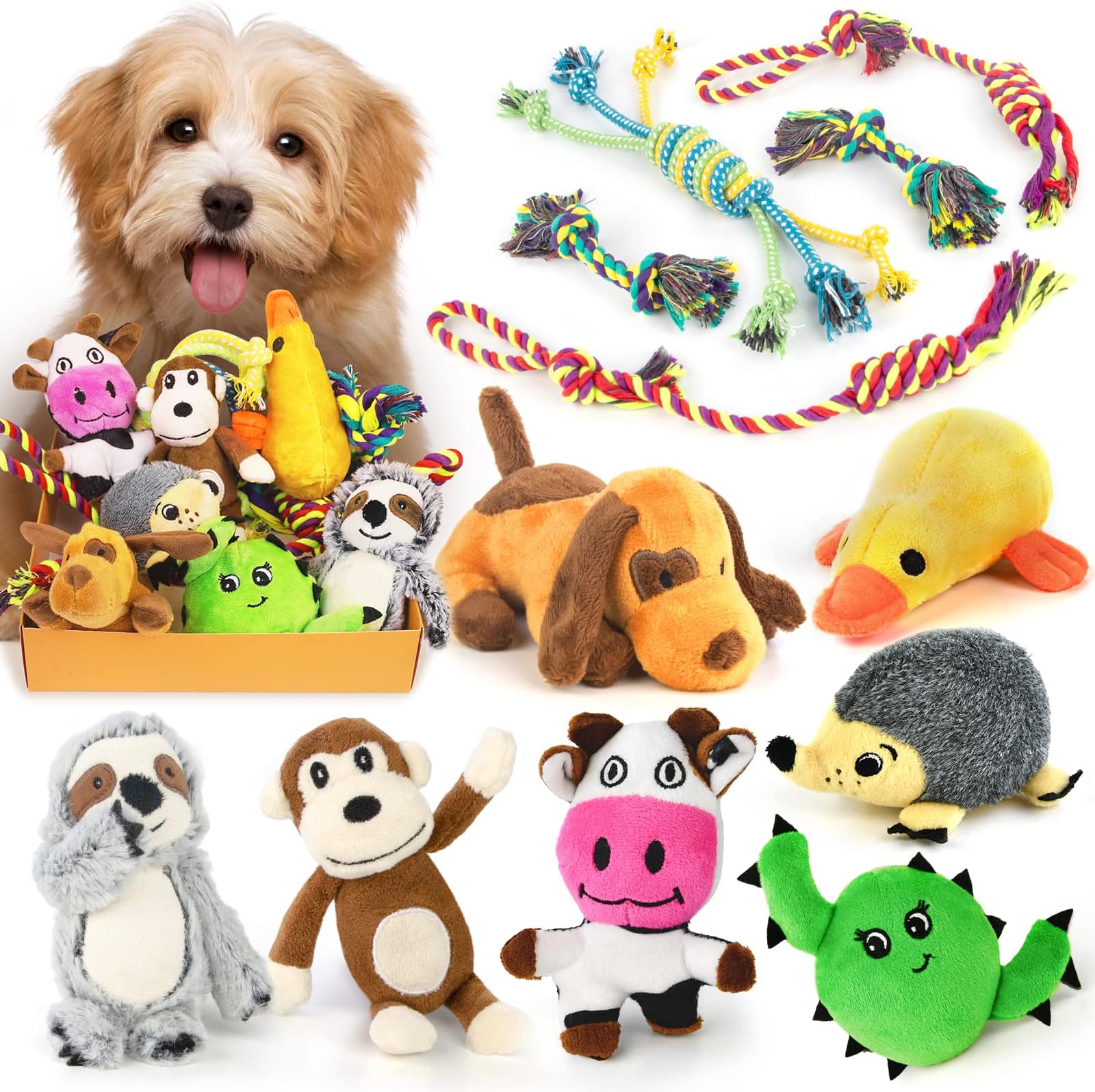 LEGEND SANDY Dog Squeaky Toys for Small Dogs, 12 Pack Puppy Toys for Teething...