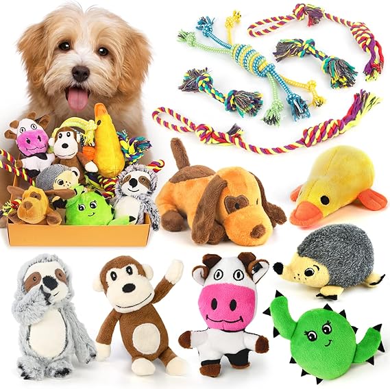 Dog Squeaky Toys for Small Dogs, 12 Pack Puppy Toys for Teething Cute Small Dog Toys Stuffed