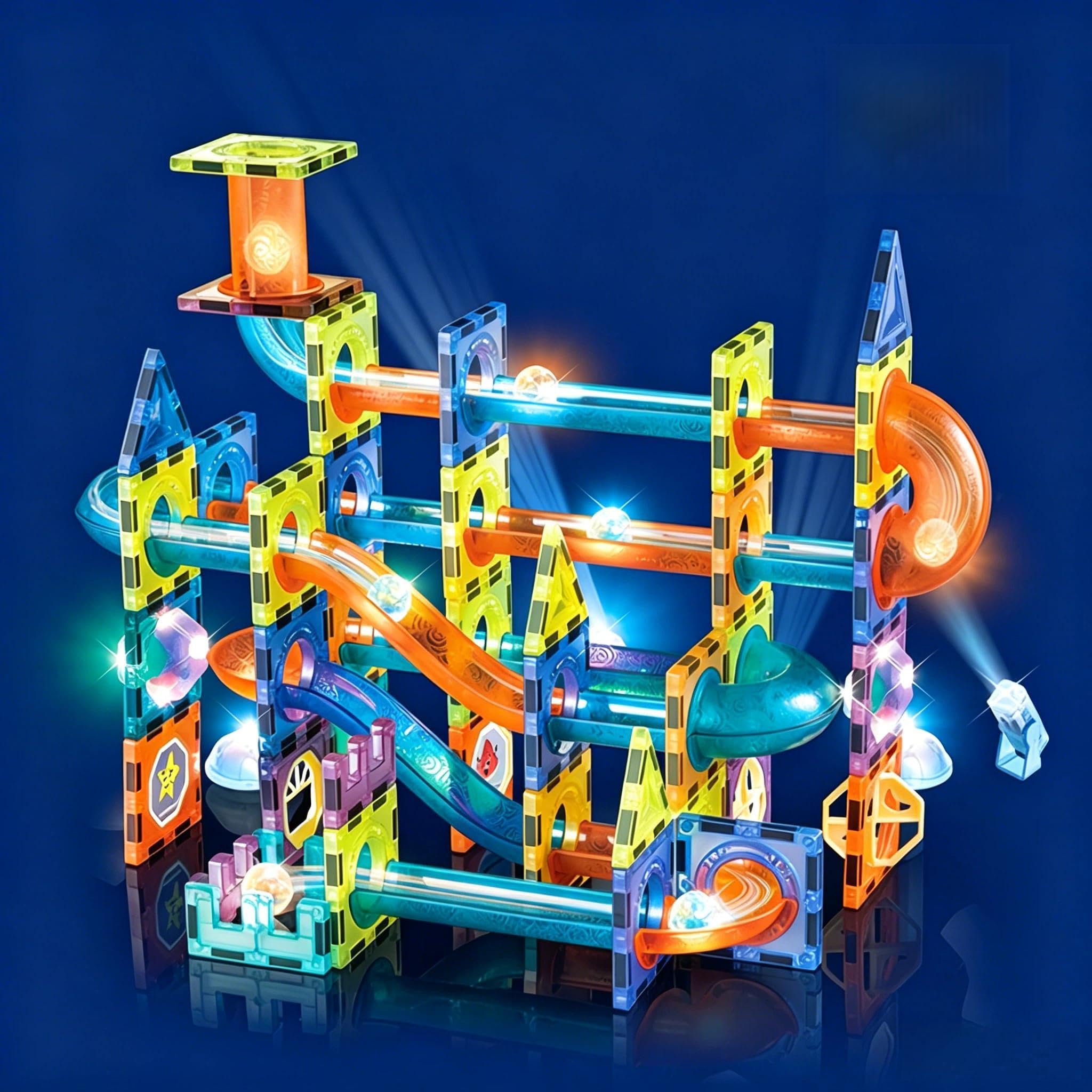 Mattoncini Magnetici per Bambini, 110 pz Gioco Magnetico per Bambini | Giocattolo Educativo 3D in Stile STEM con Effetti Luminosi, Regalo per Ragazzi e Ragazze 3 anni +