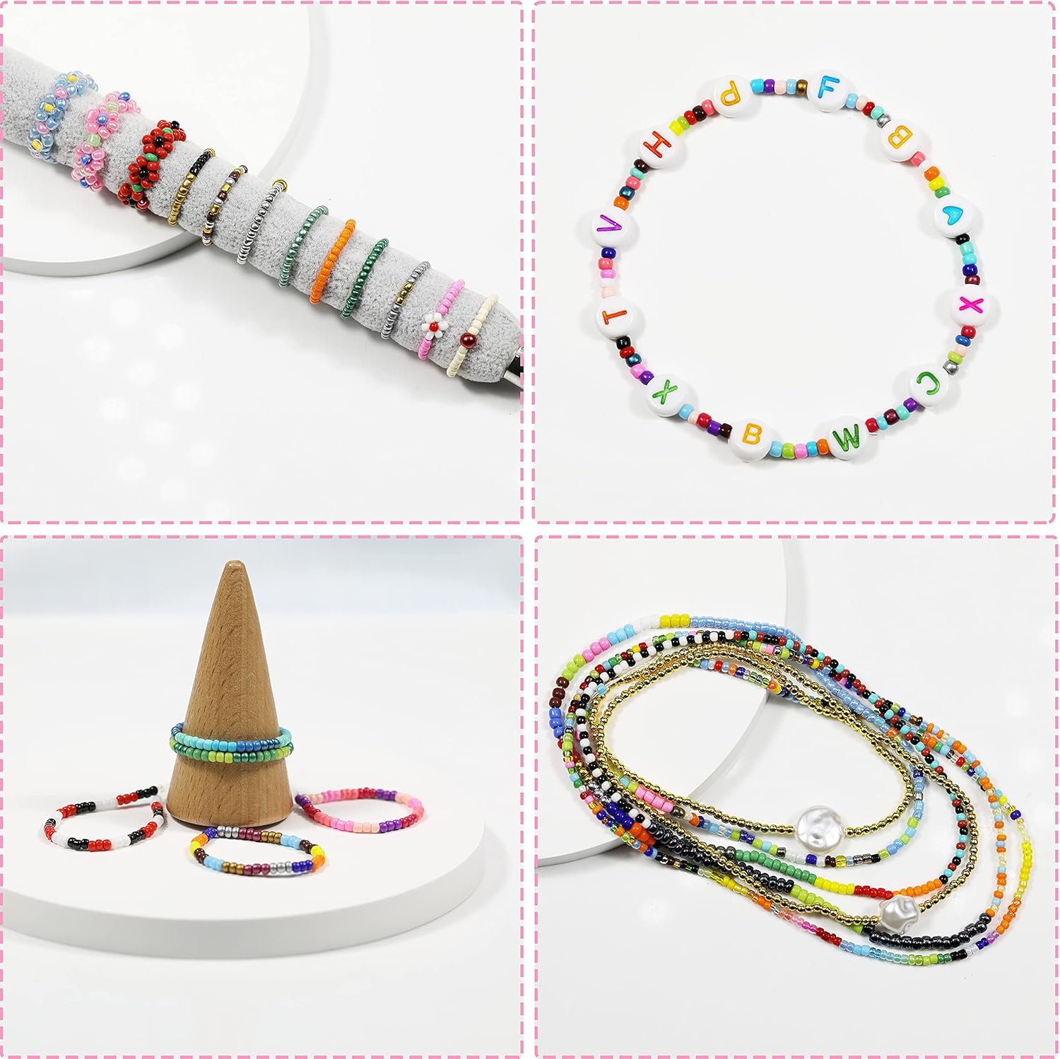 Size 2mm Glass Seed Beads 48 Colors Total About 38400pcs,12/0 Small Seed Beads Kit Bracelet Beads with 24-Grid Storage Box for Jewelry Making - Image 3