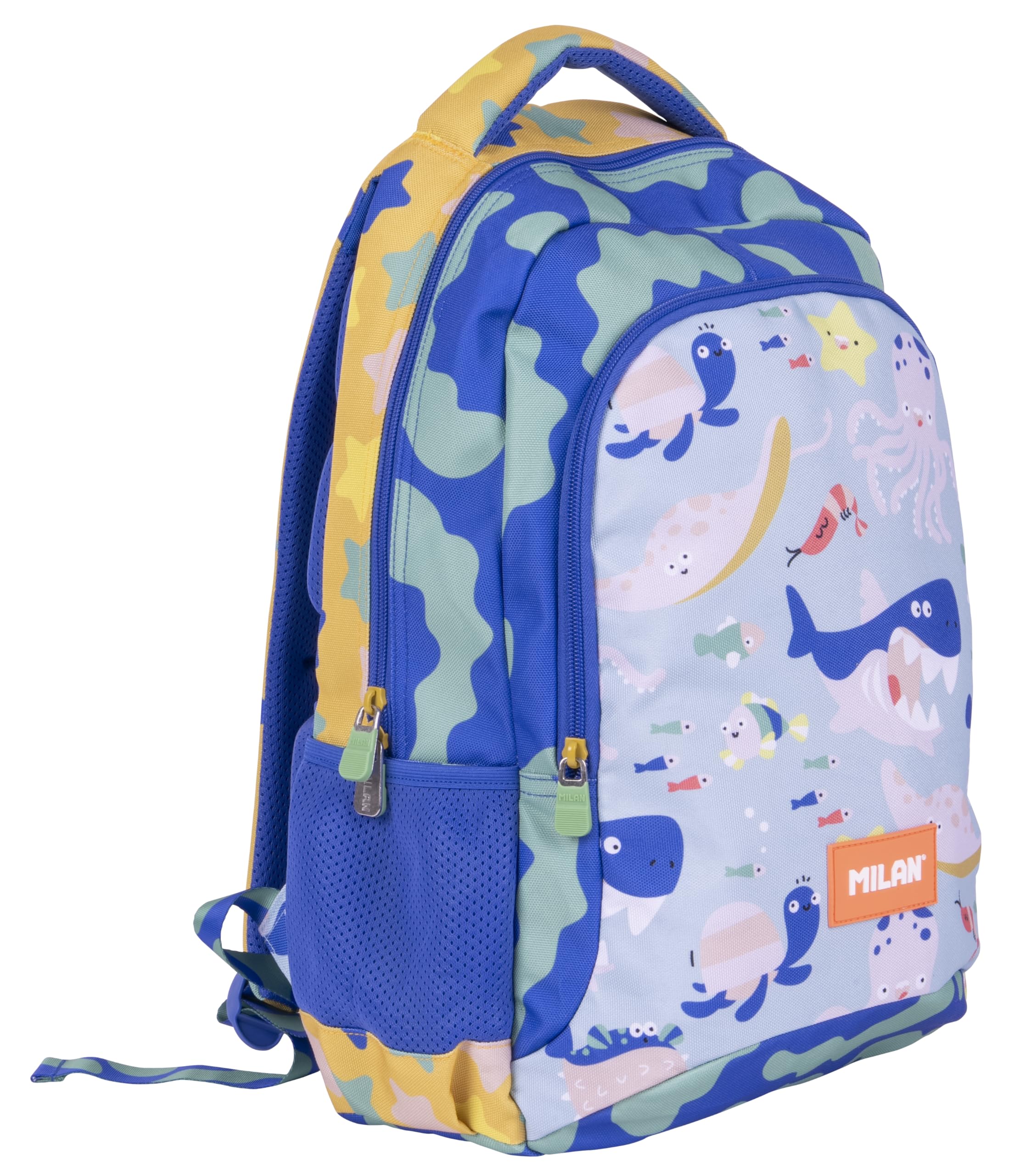 MILAN® School backpack 2 zips (21 L) special series Blue Odyssey