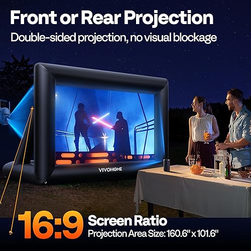 Miniatura 3 de VIVOHOME Pantalla de proyector inflable de 20 pies para exterior, pantalla de cine inflable para uso al aire libre, pantalla de TV Mega grande con