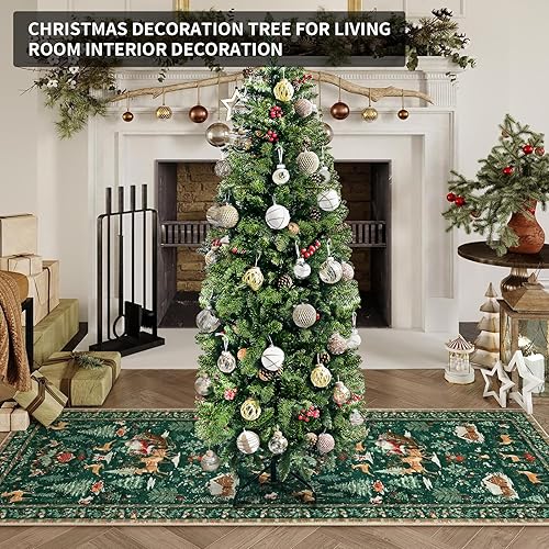 Miniatura 3 de MuRealy Árbol de Navidad artificial de 5 pies  Nueva versión de árbol de Navidad delgado flocado de nieve, para el hogar, oficina, decoración de