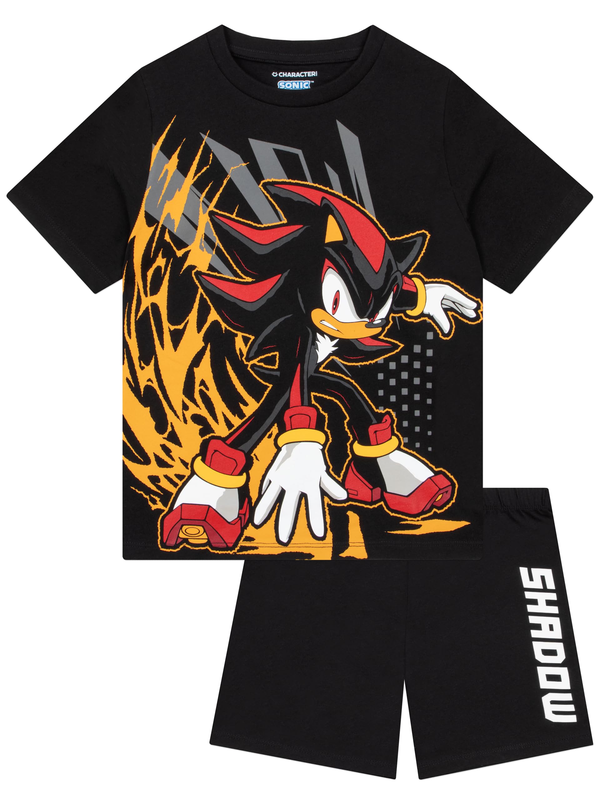 Sonic The Hedgehog Boys Black Pyjamas, Shadow The Hedgehog Short Pyjamas For Kids, Cotton Pjs 12-13 Years