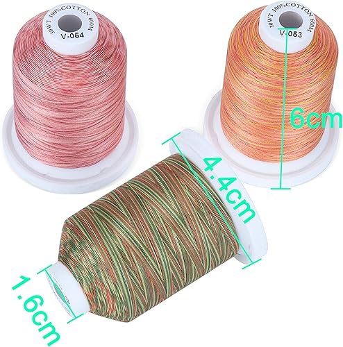 Miniatura 9 de New brothread - 18 opciones - Hilo multiusos de algodón 100% mercerizado 50S/3 600M cada carrete para acolchado, serger, coser y bordar - 8 x blanco