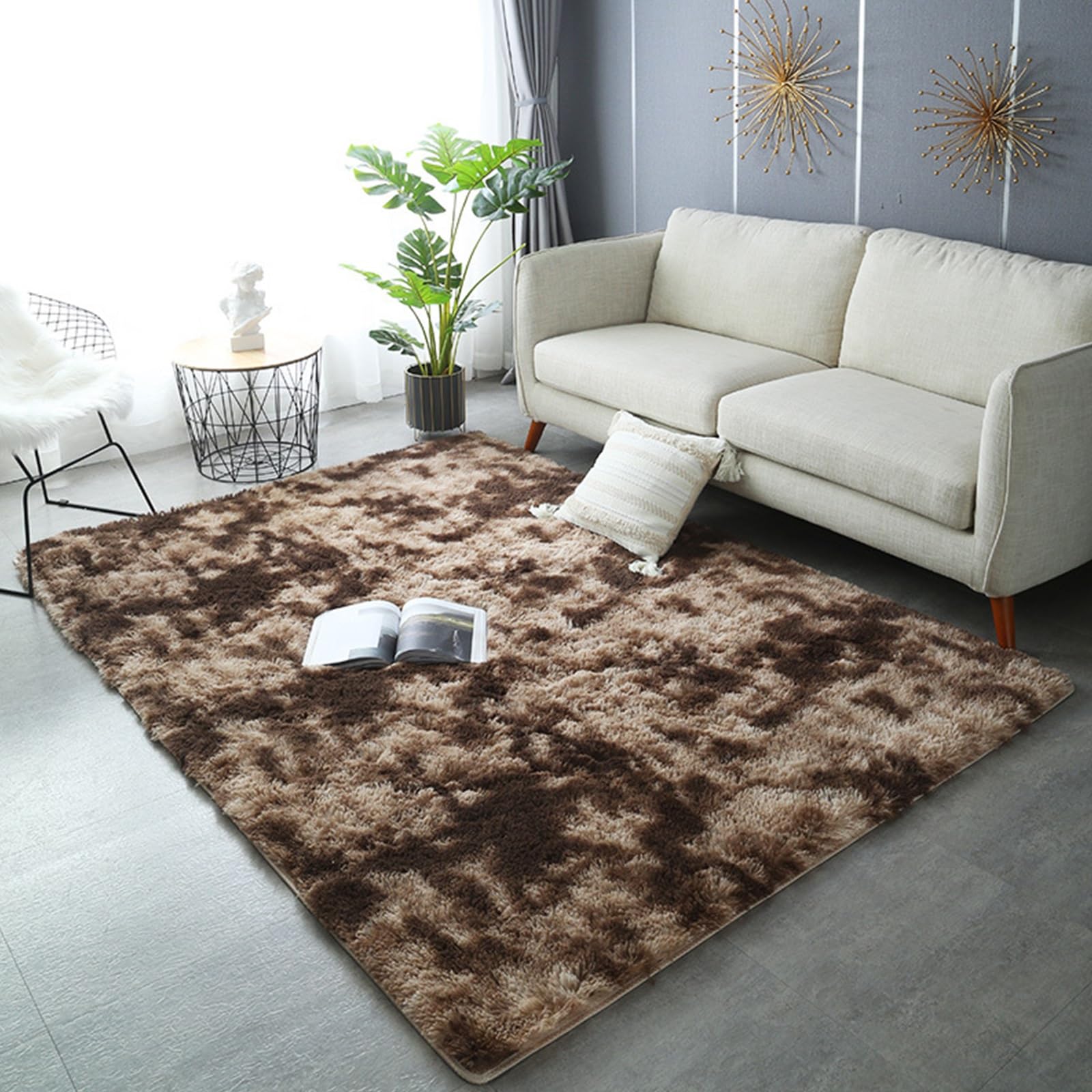 Tapis de salon à poils longs antidérapant et moelleux 300x360 cm