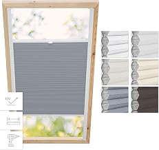Estika Pleated Blind, Honeycomb Blind, Blackout Blind, for Roof Windows, Made to Measure with Perforation, Width 30 - 120 cm, Height 50 - 149 cm, Fabric in 6 Colours, 3 Colour Profile, for Indoor Use
