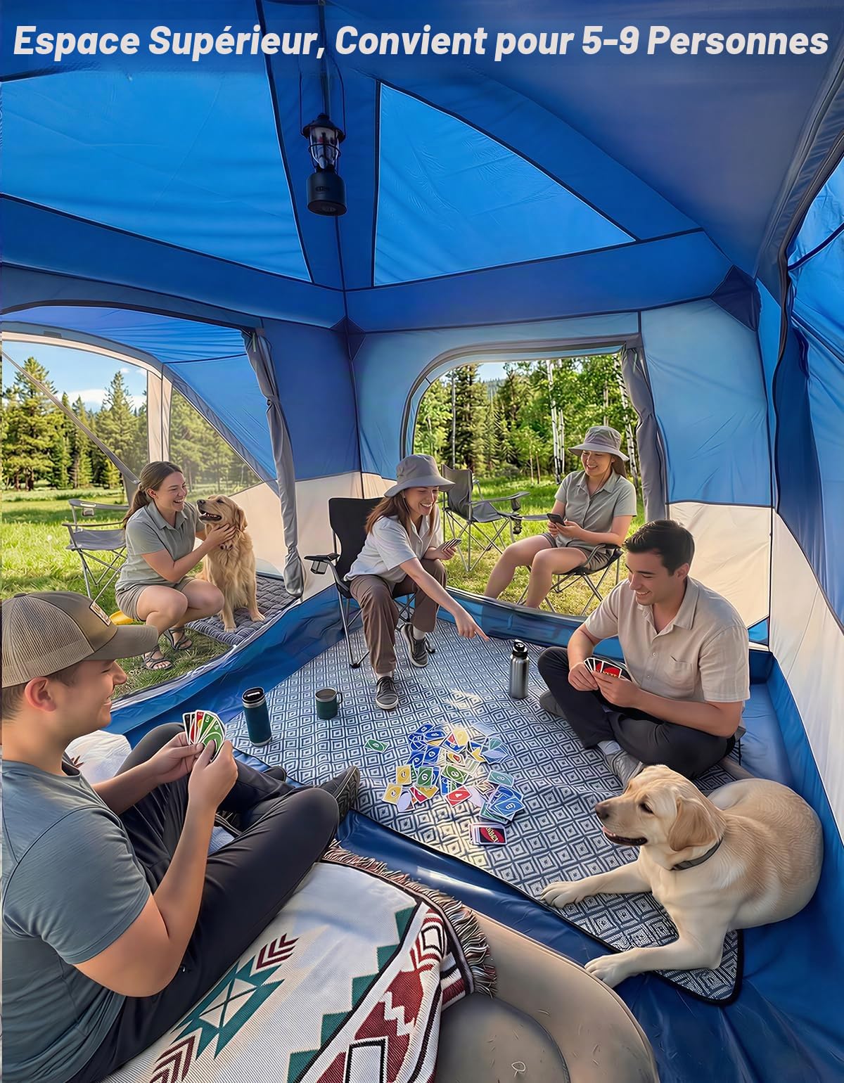JOYTUTUS Tente SUV avec écran porch et auvent pour camping familial, SUV double usage ou camping avec Rainfly, double porte, Starry Sky Roof, convient pour SUV