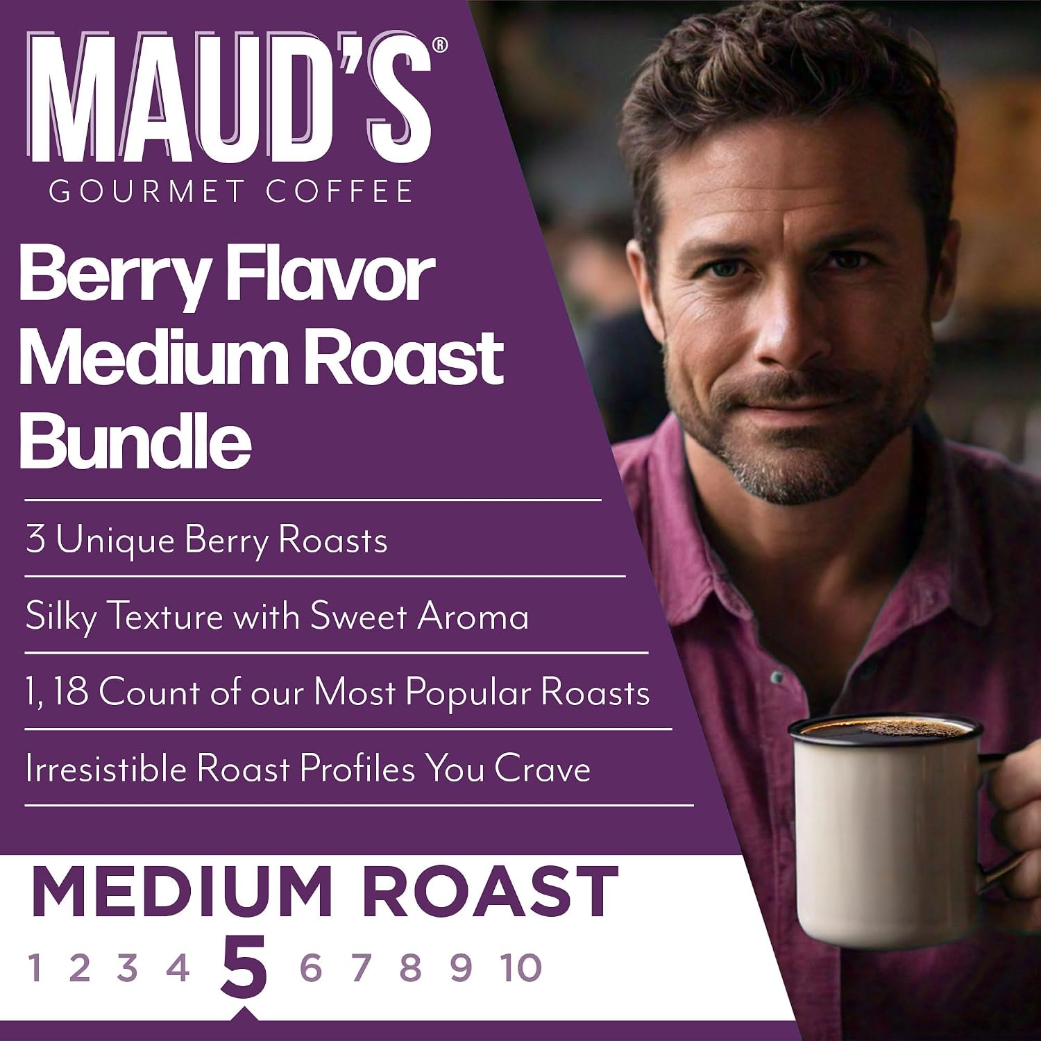 Maud's Blueberry, Cherry & Raspberry Chocolate Flavored Pods Bundle, 54 ct, Medium Roast Flavored Coffee in Single Serve Pods – 100% Arabica Coffee, Compatible with Keurig K Cups Maker